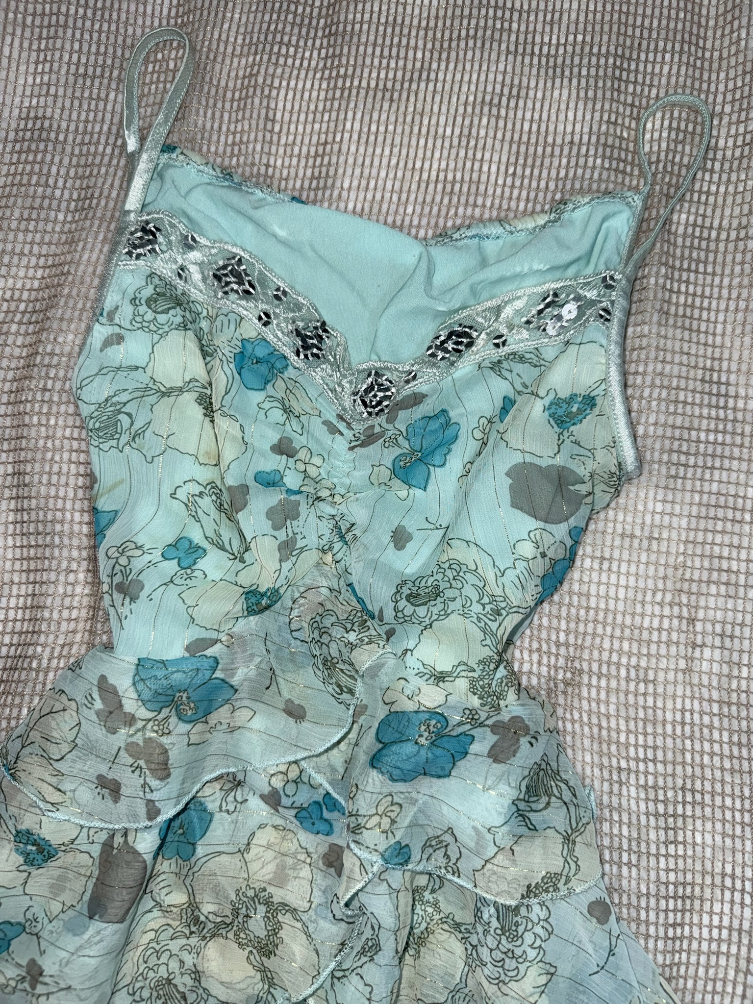 Fairy Aqua Blur Layered Frill Dress