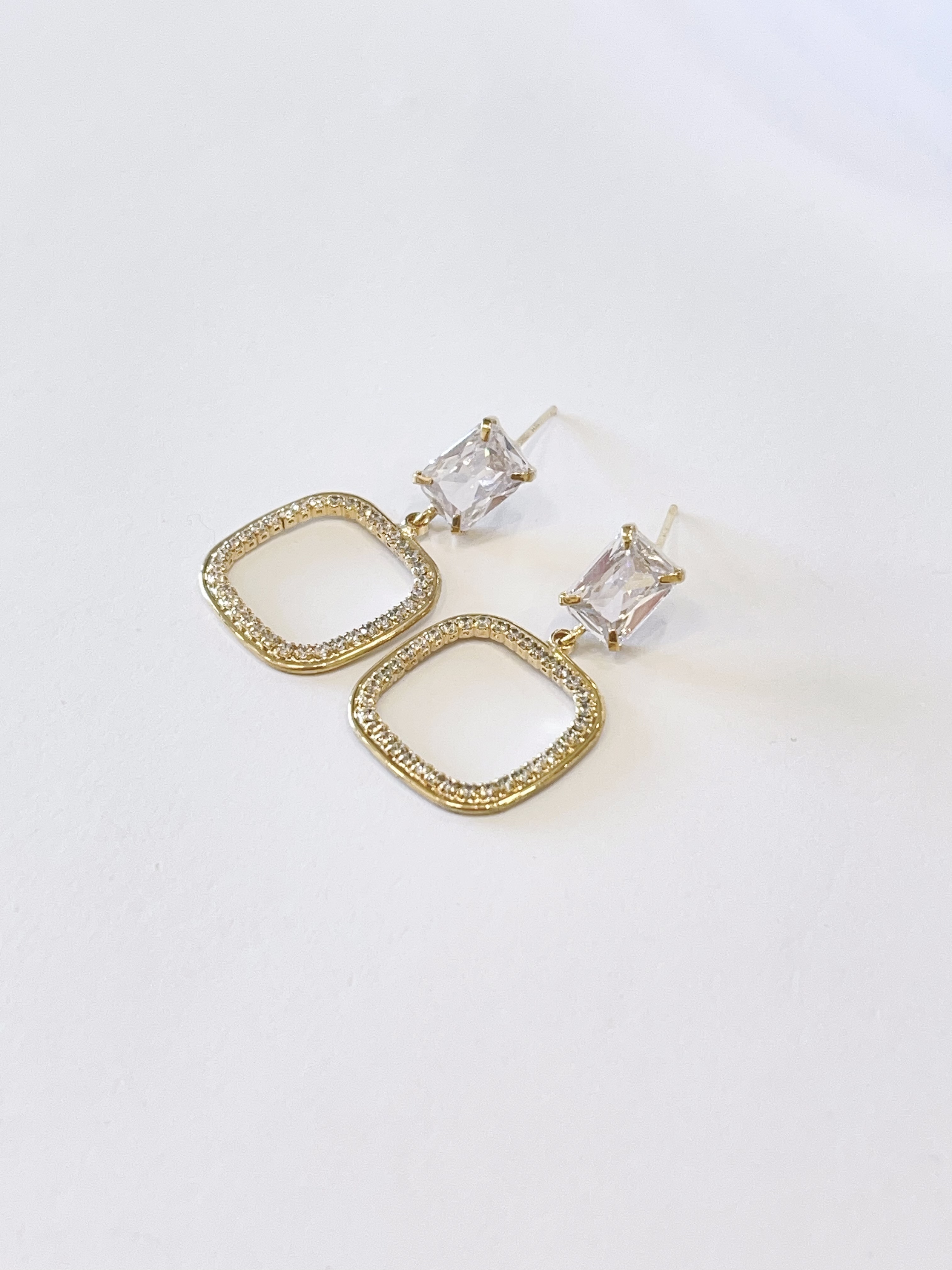 小香风简约方形耳环