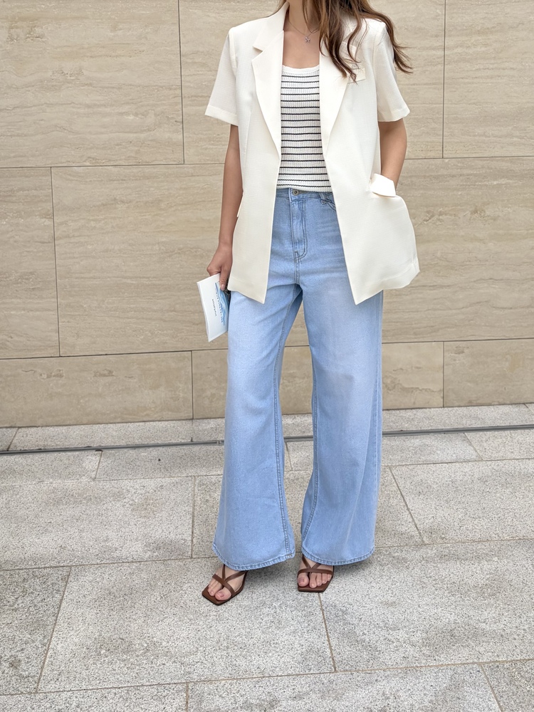 Claire Belted Blazer (Ivory)