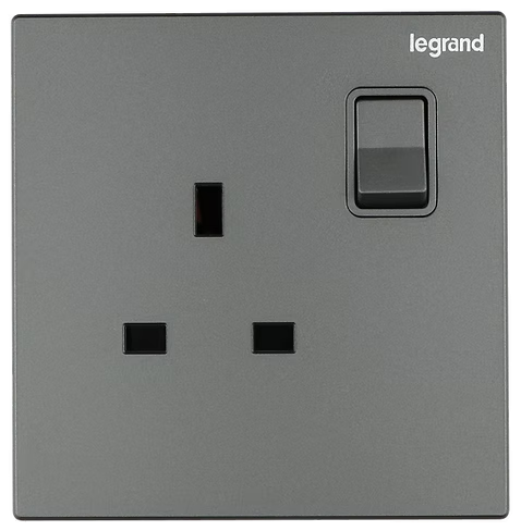 Legrand Galion 深沙銀 13A單蘇有掣 插座