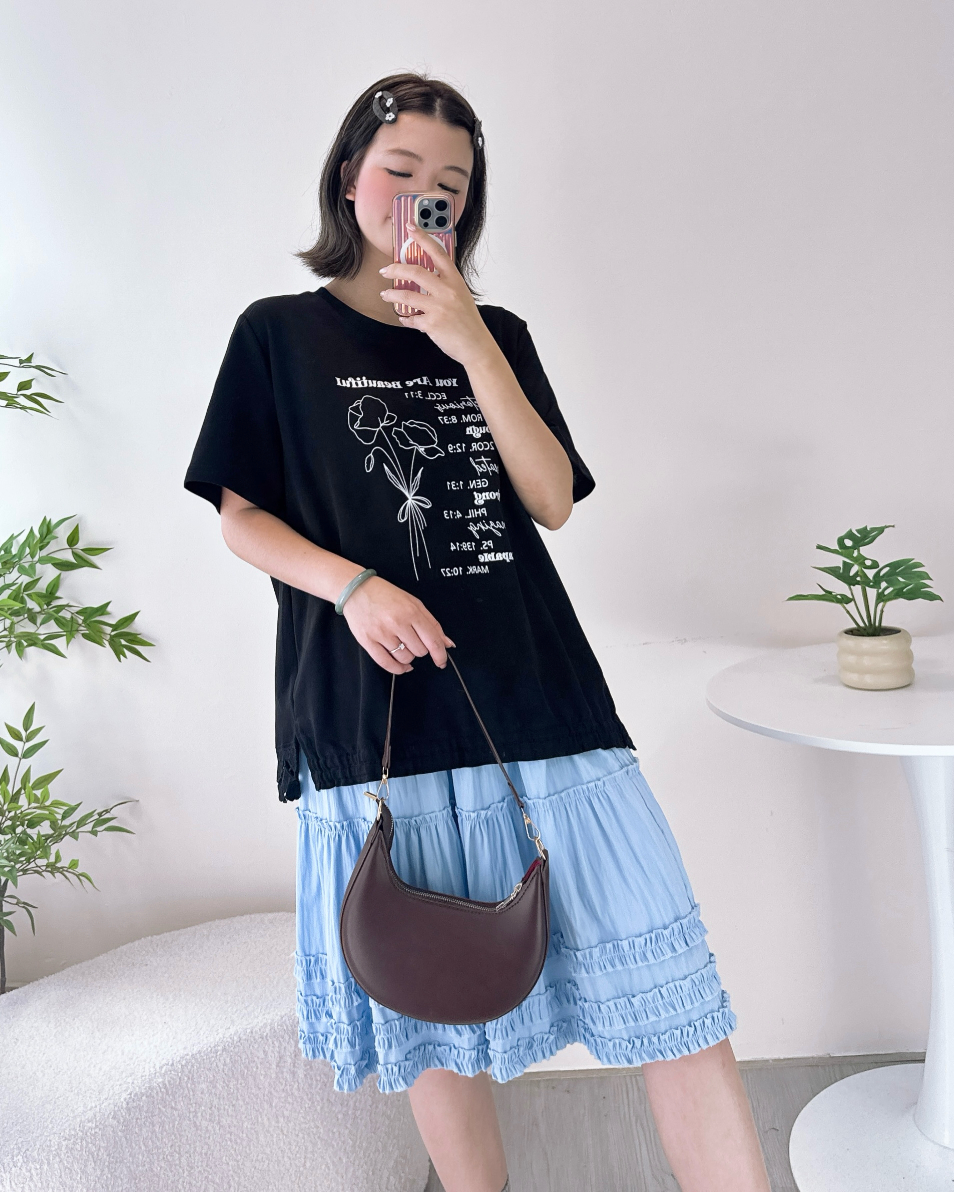 超美珍珠棉英字上衣 2色