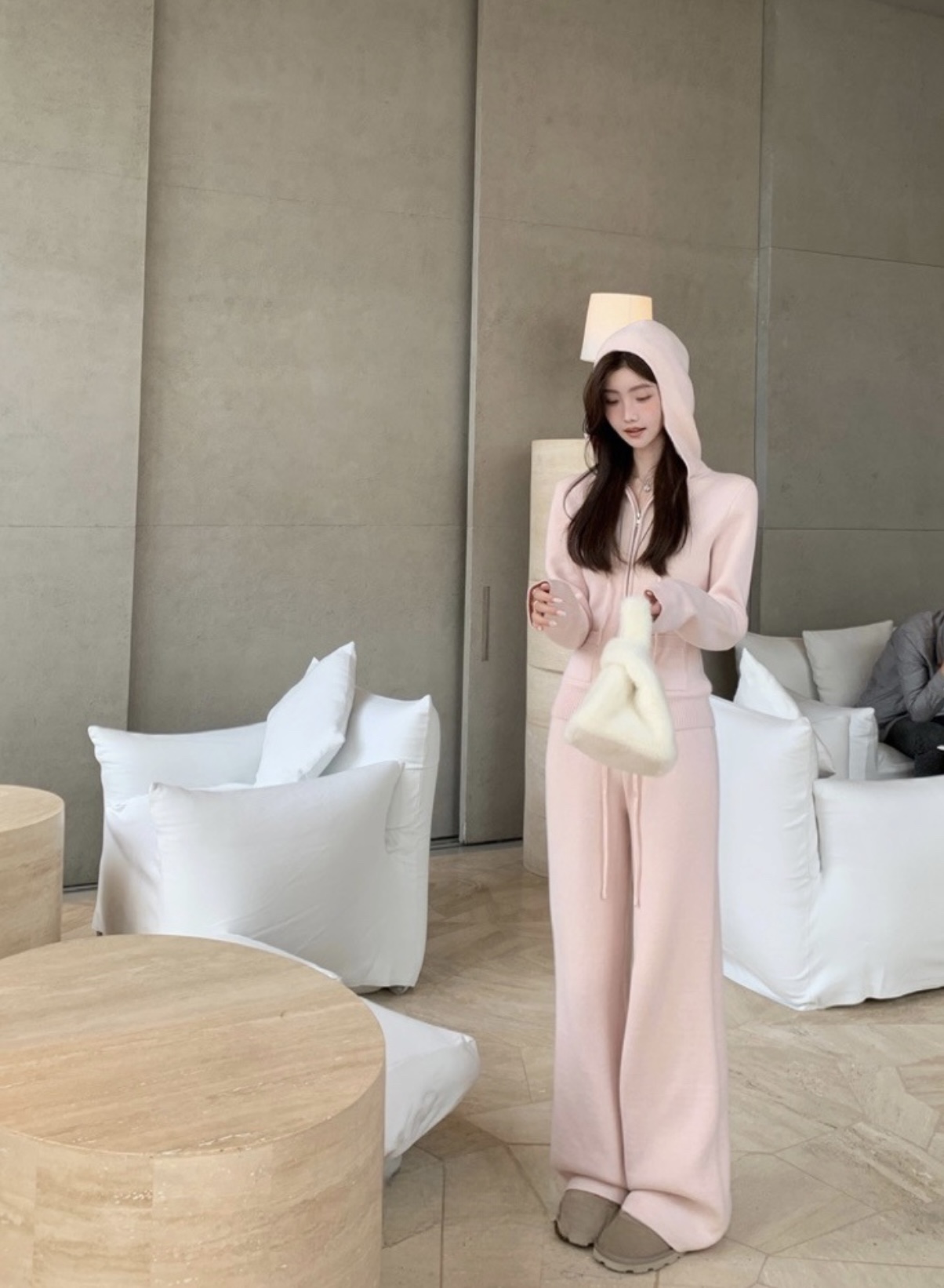 1712 HOODED ZIP-UP KNIT SET 连帽拉链针织套装