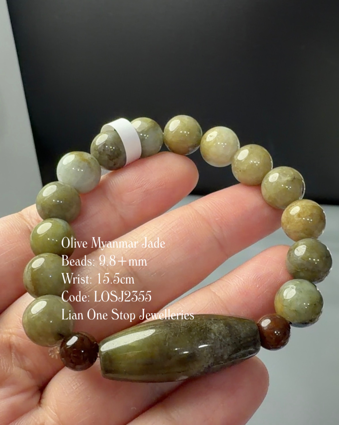 Code: LOSJ2355 Olive Myanmar Jade 9.8+mm