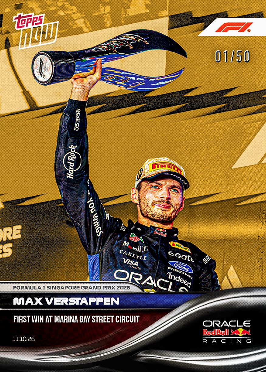 Max Verstappen - 2026 F1 Topps NOW® #67 Singapore GP 贏車卡【團購】