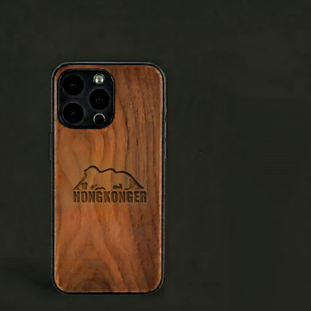 【專屬刻字】HONGKONGER 黑胡桃木電話殼 (Walnut Wood Case) - 支援 MagSafe | 防摔保護