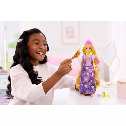 正版 Disney Princess Rapunzel 長髮公主樂佩魔法發光長髮公仔 造型梳髮玩具
