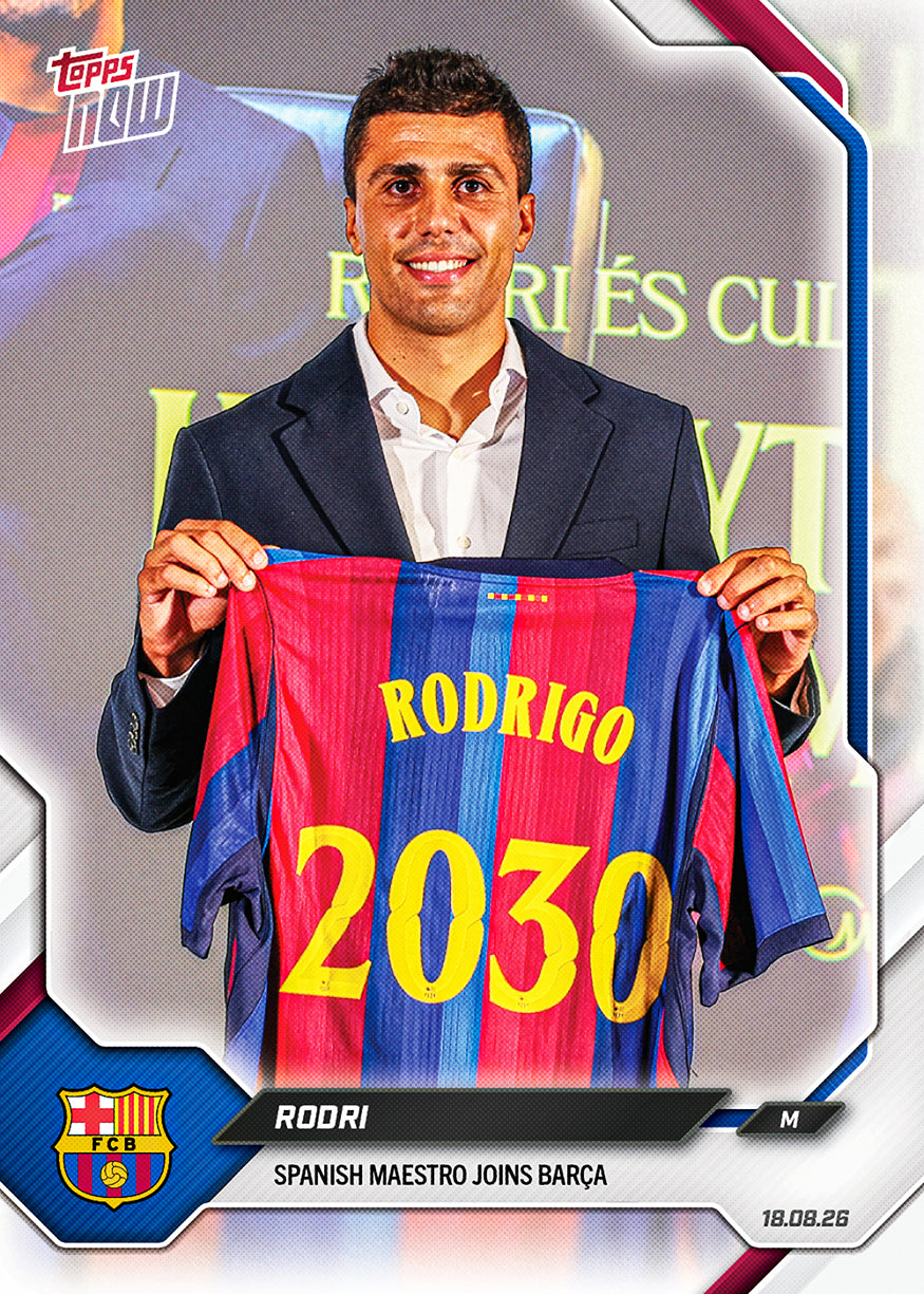 Rodri - 2026-27 FC Barcelona Topps NOW® #1 加盟紀念卡【團購】