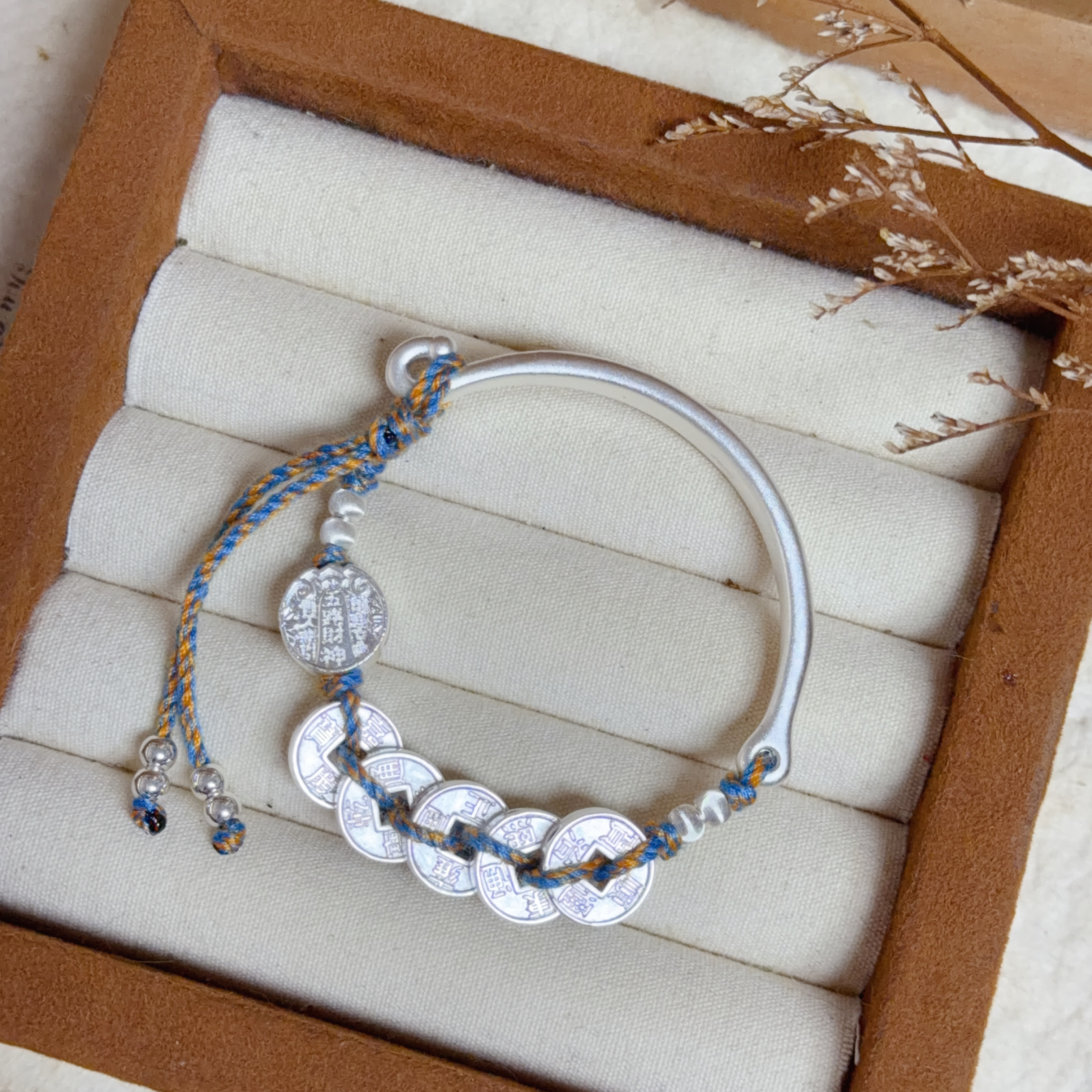 純銀五帝錢手鐲