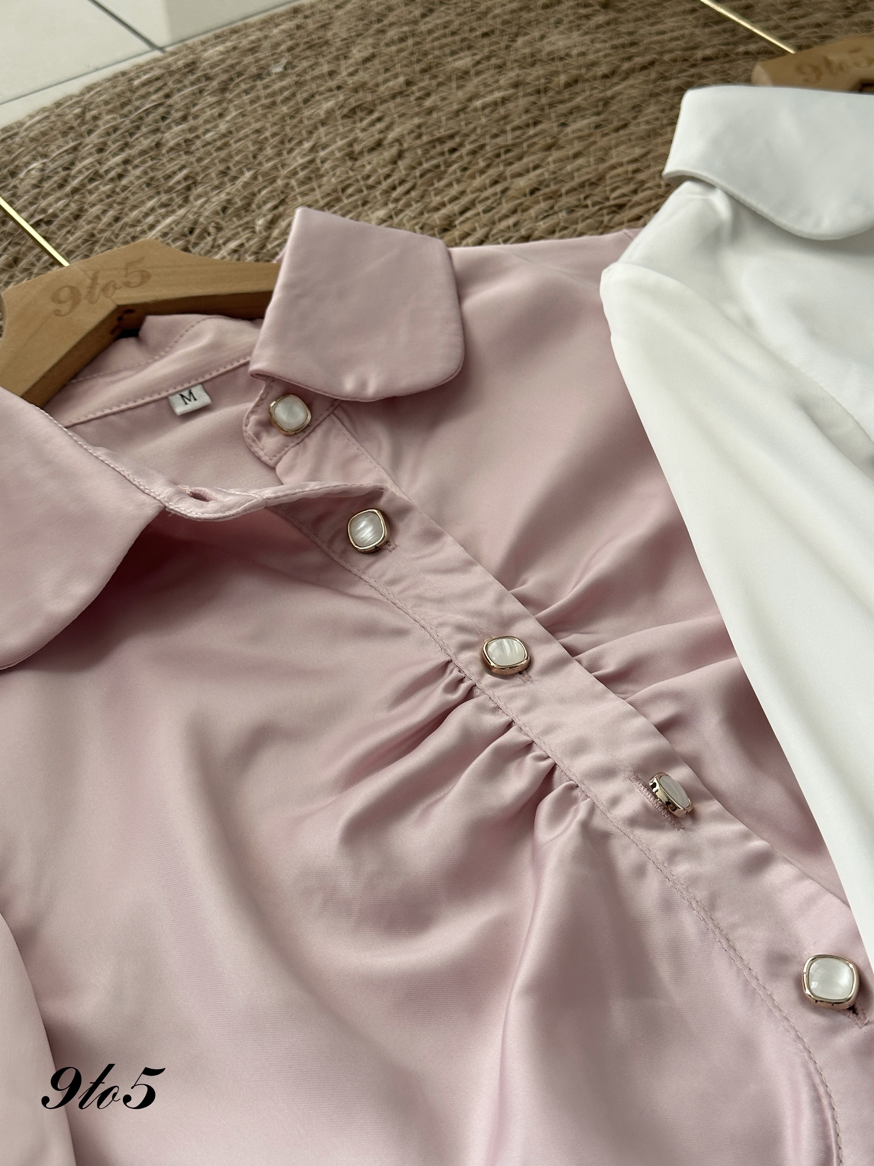 T4107 Satin Ruched Shirt - 3 Colors 