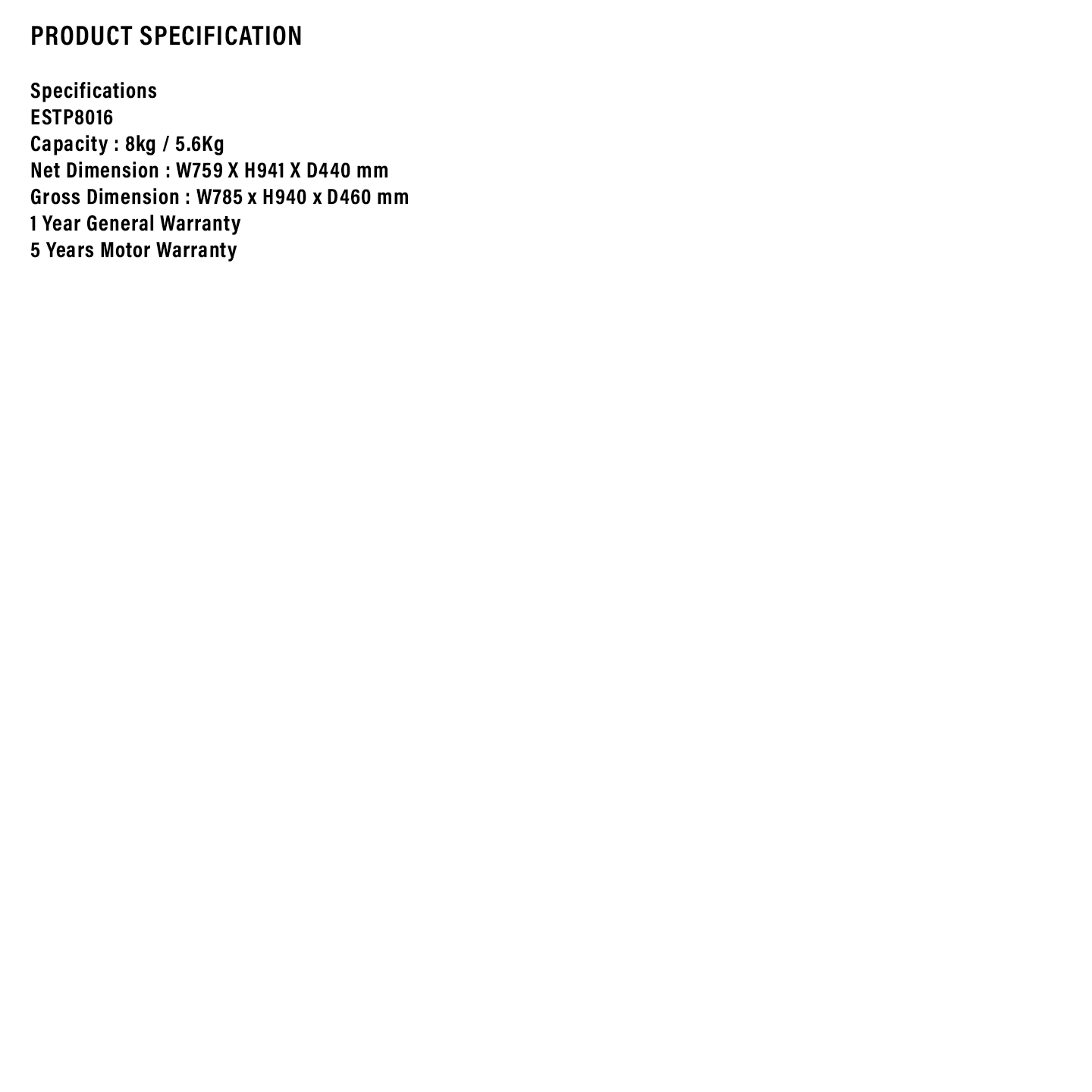 Sharp 8kg Semi-Auto Washing Machine (ESTP8016)