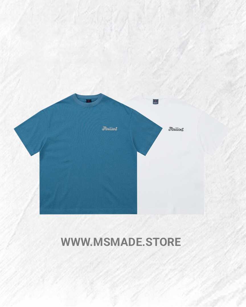 M1338 重磅洗水綉花短袖Tee