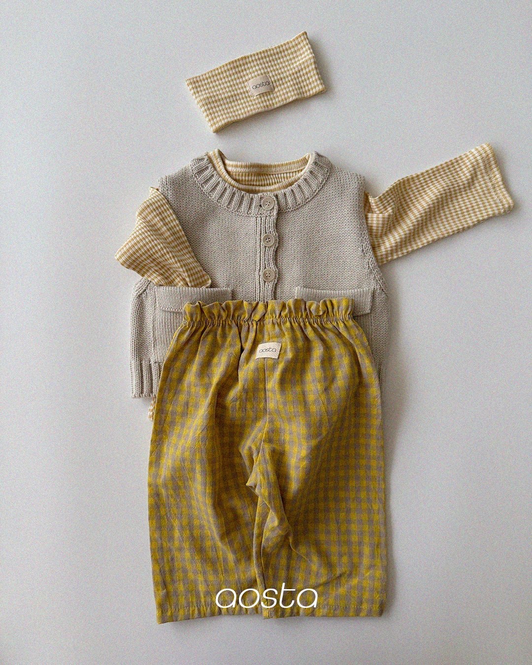 Aosta | [Caramel  Check Pants]  