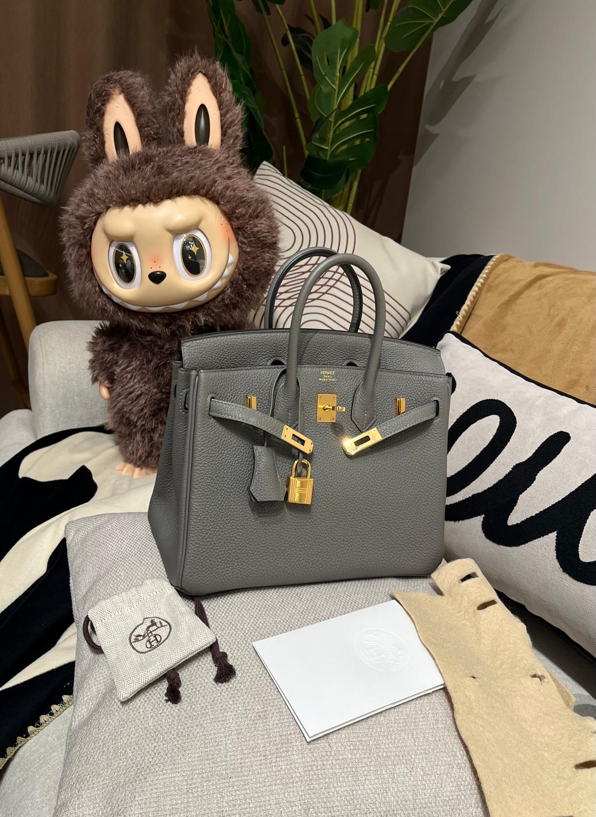 全新 Hermes Birkin 25,STAMP B,Togo ,0L積雨雲灰金扣,100%Authentic,全新brand New ✅專門店收據✅key lock pad ✅dust bag✅box