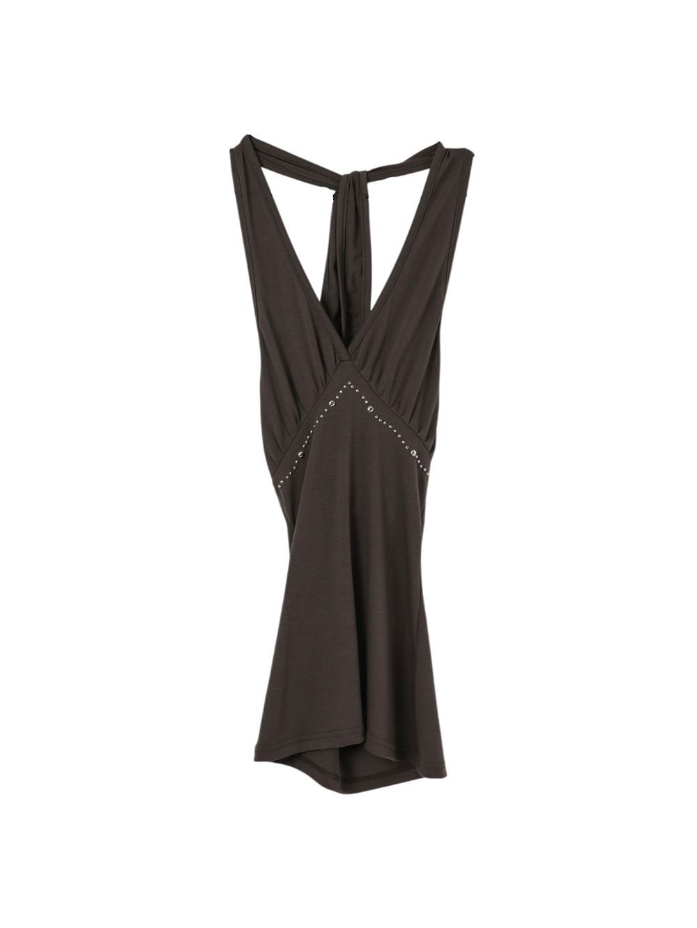 Studded Ruched Halterneck Top