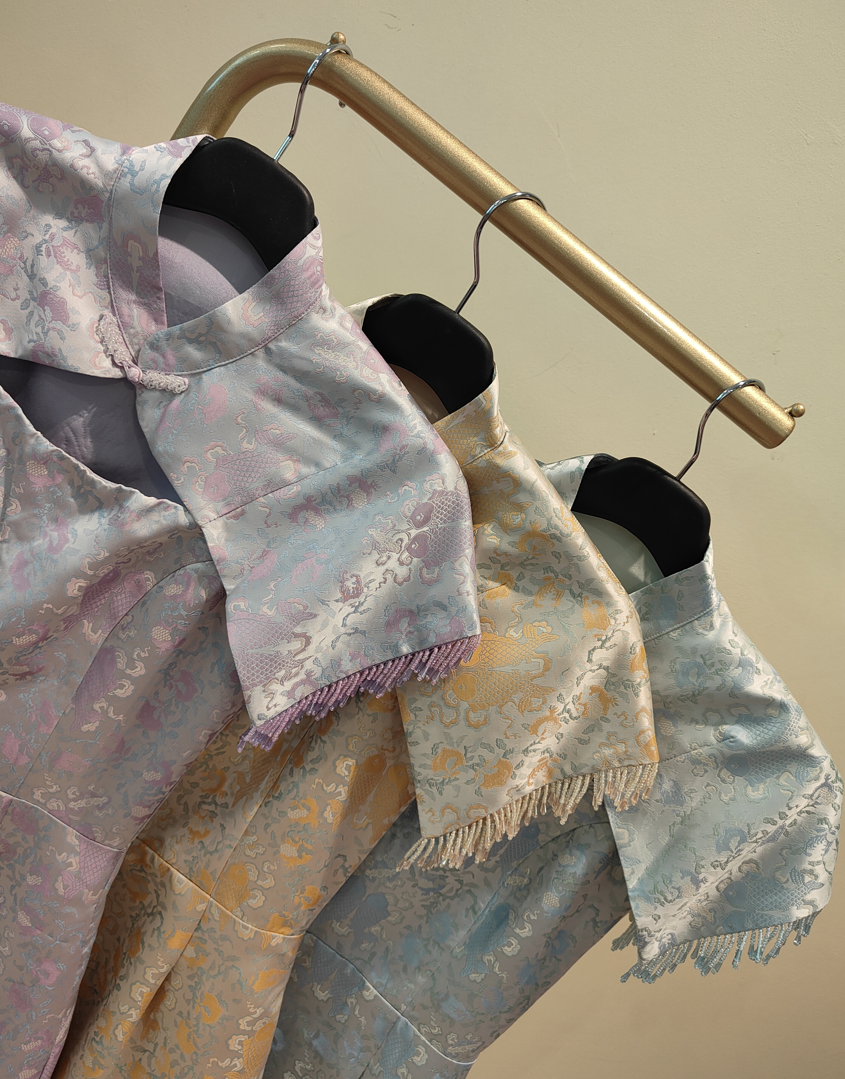 独家精致串珠披肩式旗袍 2132