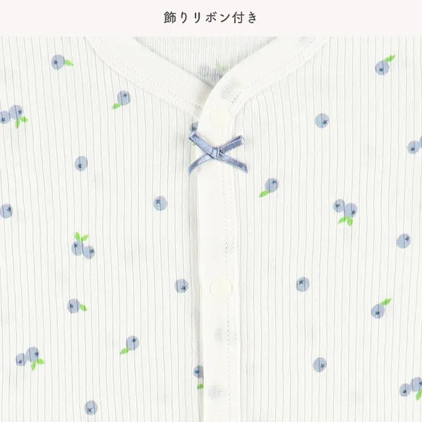 🇯🇵預訂 日本直送🇯🇵水果滿印絲帶前開式純棉短袖包屁衣三件套