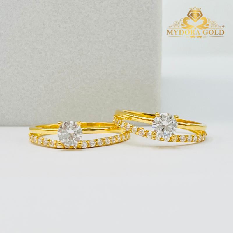 MYDORA EMAS 916 Cincin Batu CZ Solitaire Minimalist  EMAS 916/22K