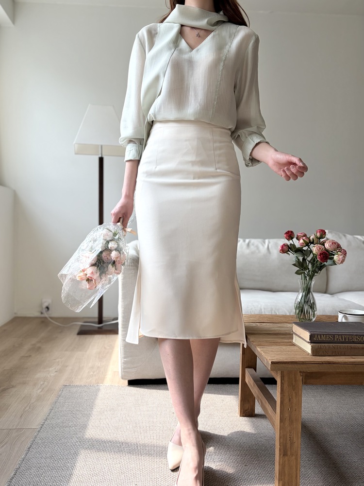 Pastel Mermaid Skirt (Ivory)