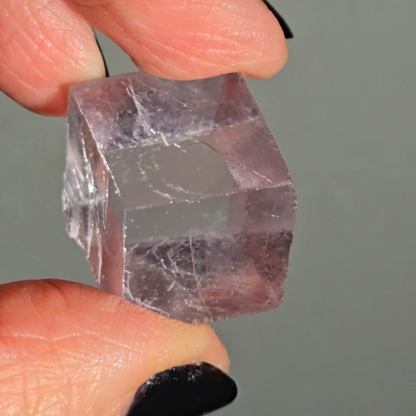 Purple calcite cube with amazing transparency - PC1