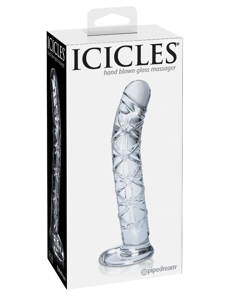 Icicles - 玻璃仿真陽具按摩棒60號 - 透明 照片-5