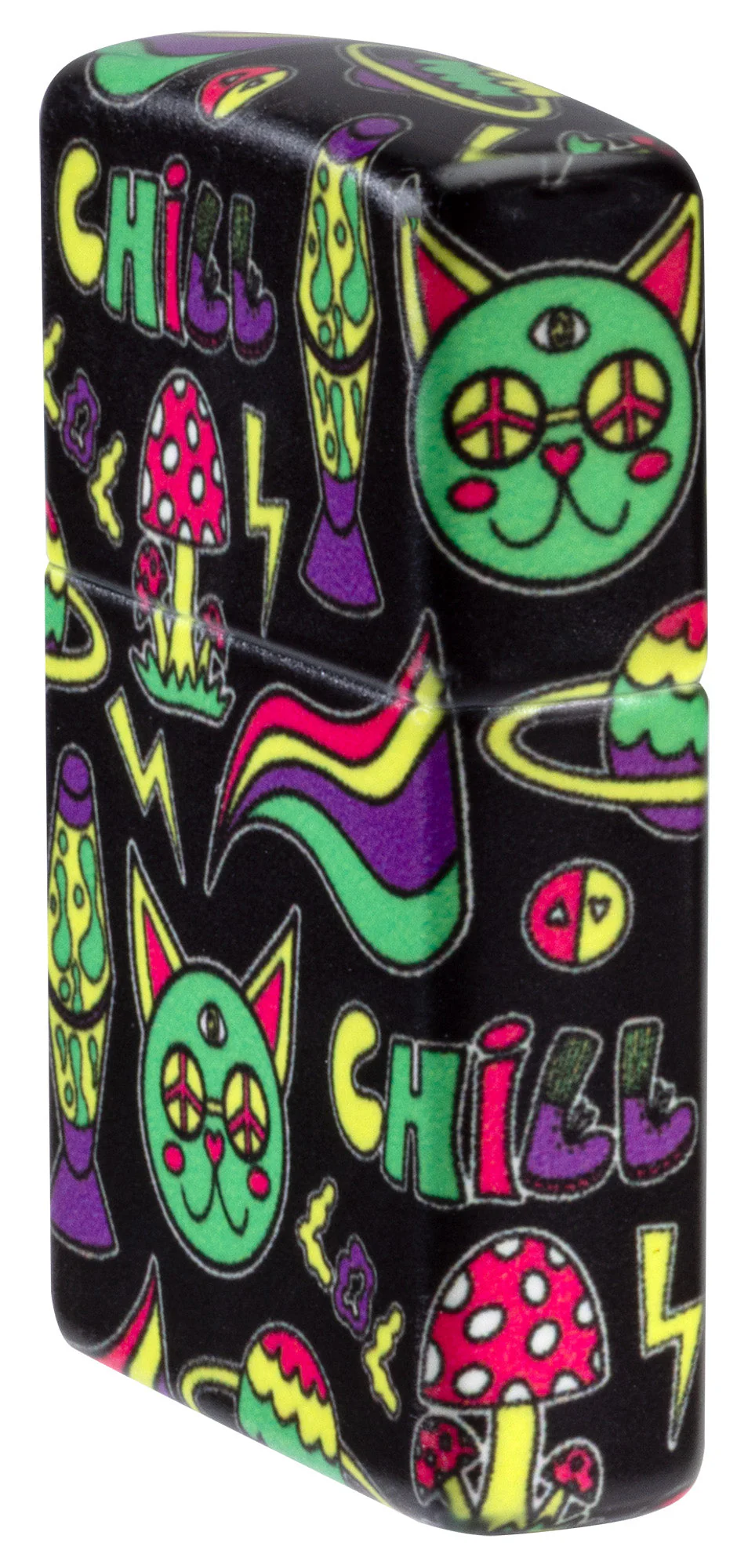 美國製造 | Zippo指定經銷商 Zippo 47114 發光 Chill 打火機 – 發光綠色迷幻融合 (熔岩與 groovy 圖案)  Glowing Chill Lighter Glow-in-the-Dark