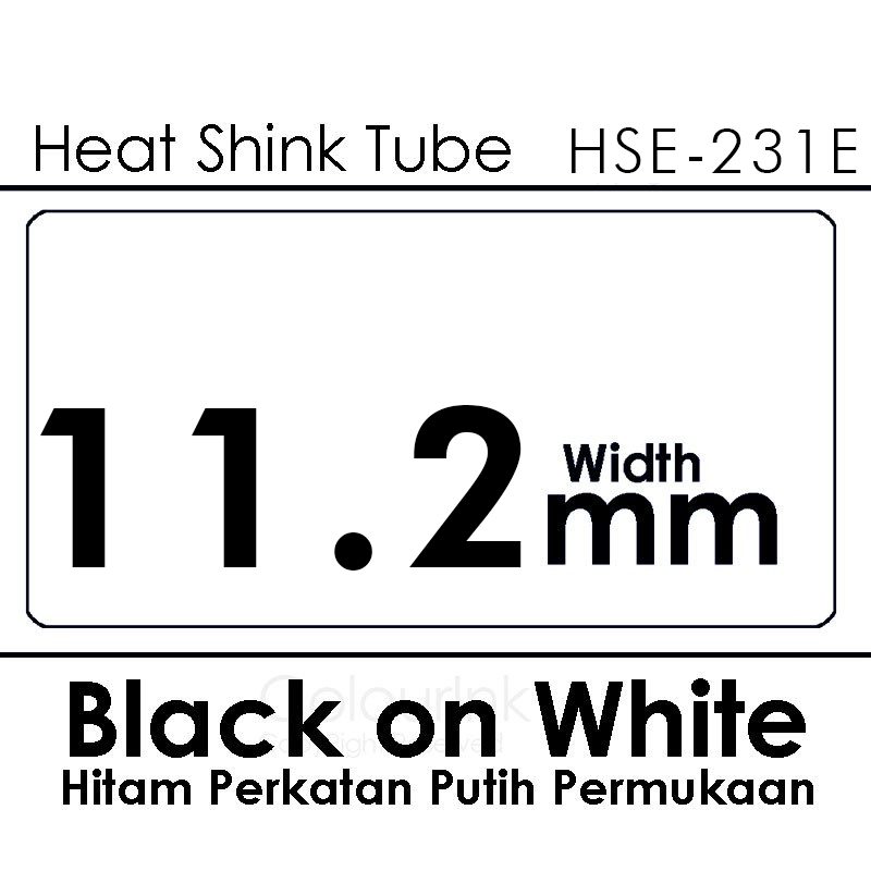 Brother Original Heat Shrink Tube Black on White HSE-211 HSE-231 HSE-221 HSE-241 HSE-251 for Cable Wire Label Tape