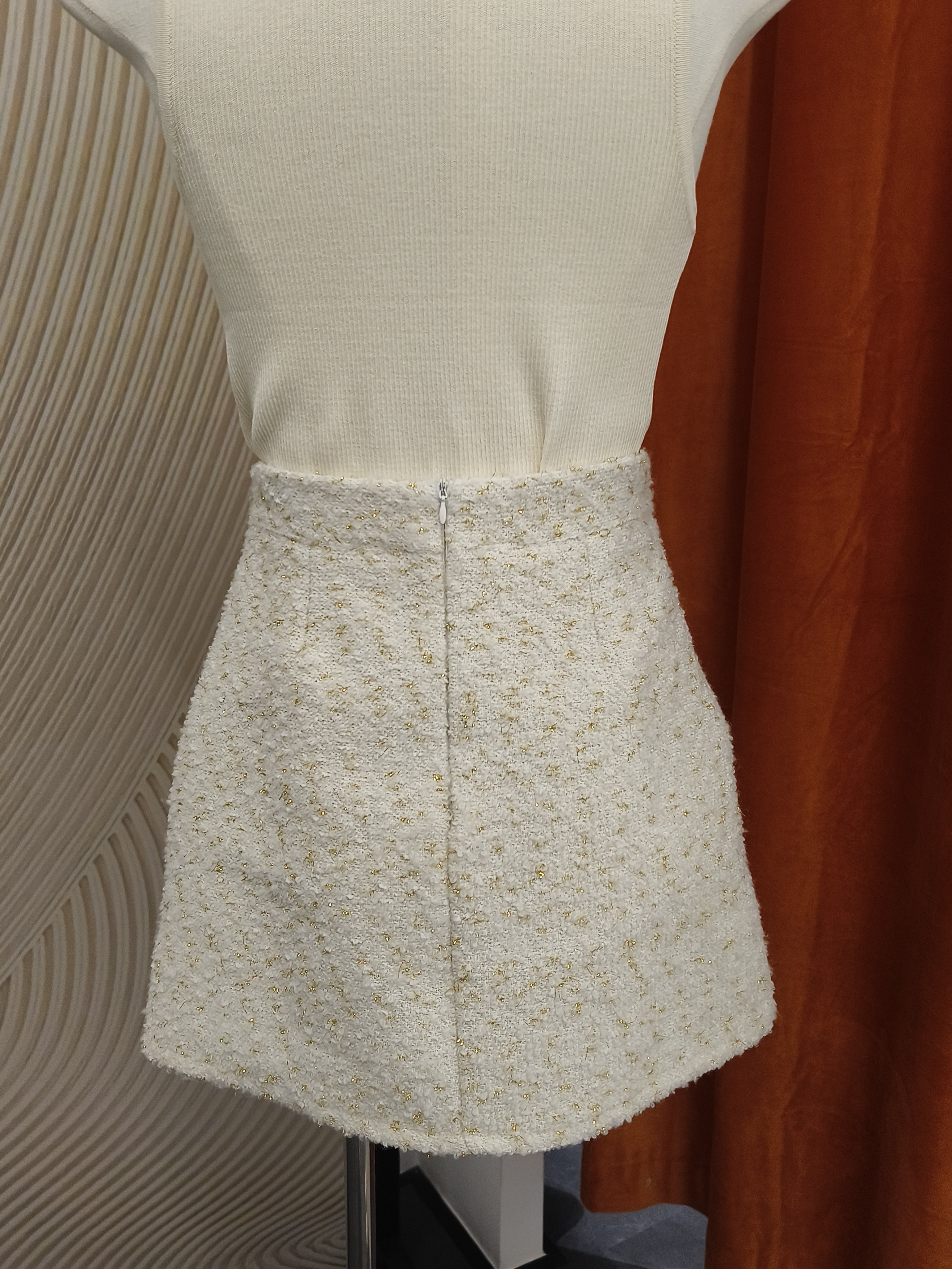 金丝毛呢短裙 Gold Tinsel Tweed Skirt