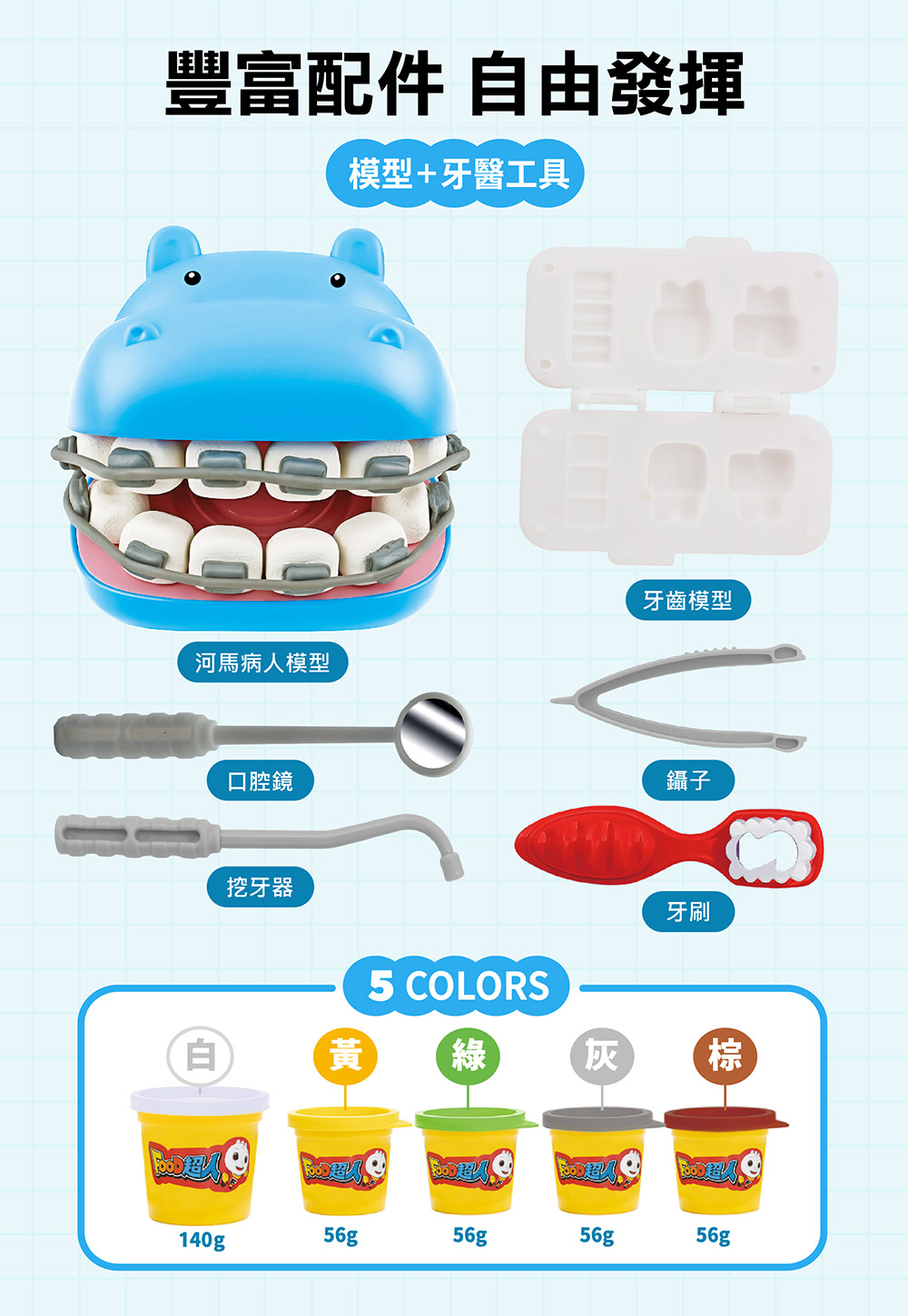 🔸預購貨品🔸FOOD超人趣味牙醫診所小麥黏土