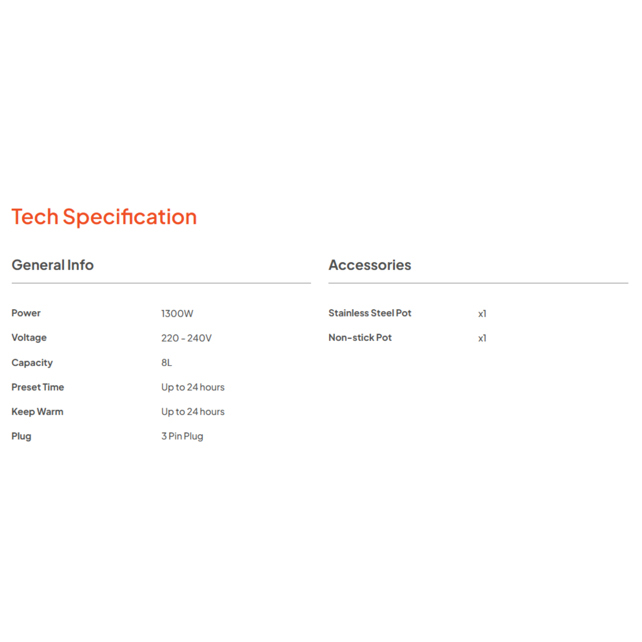 Russell Taylors 8L Dual Pot Electric Pressure Cooker (PC-80)