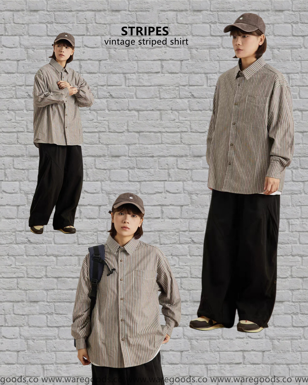 W26復古條紋長袖恤衫