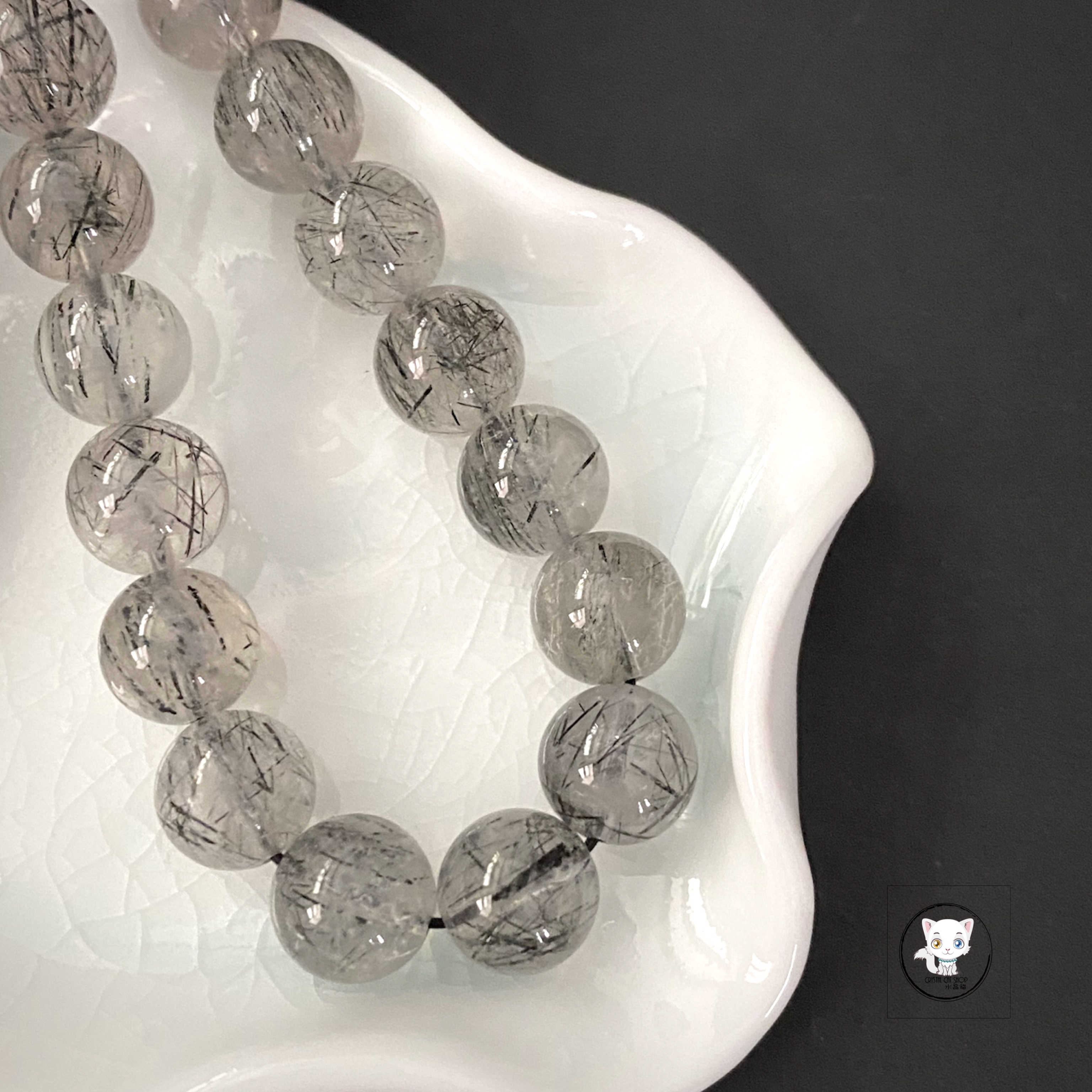 巴西黑髮晶手鏈 10mm