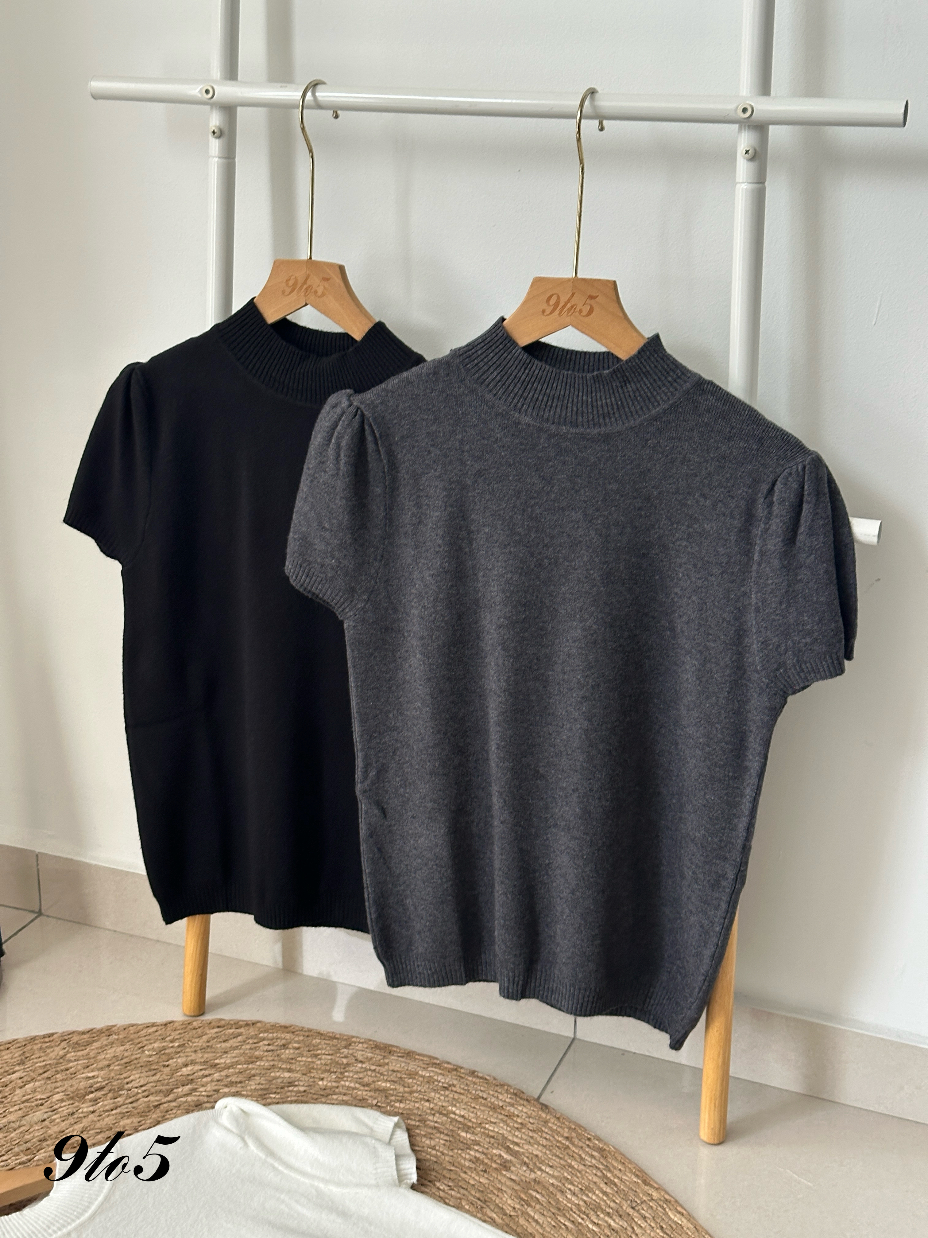 T4008 Puff Sleeve Knit Top - 4 Colors 