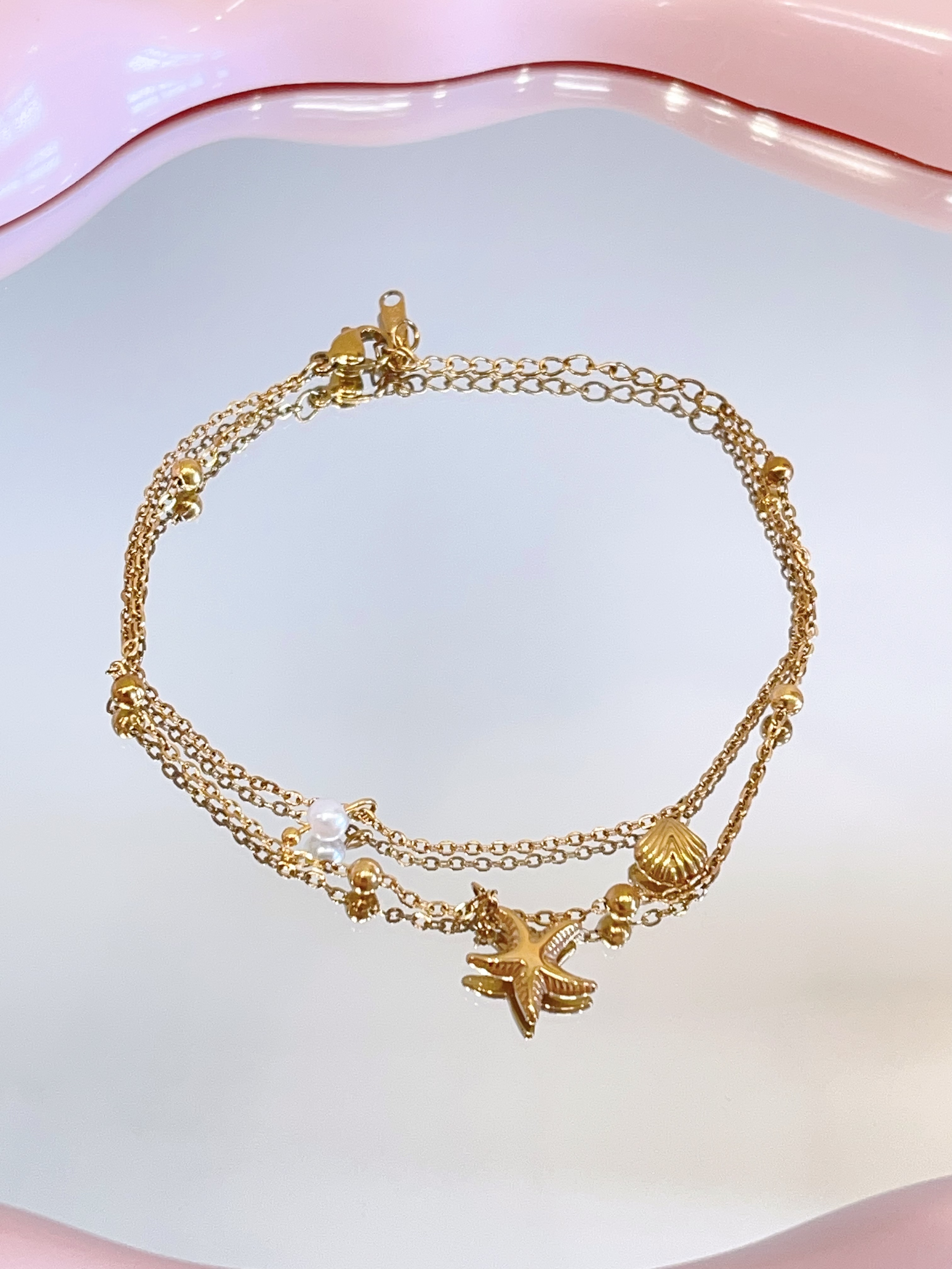 海星小吊饰双层脚链