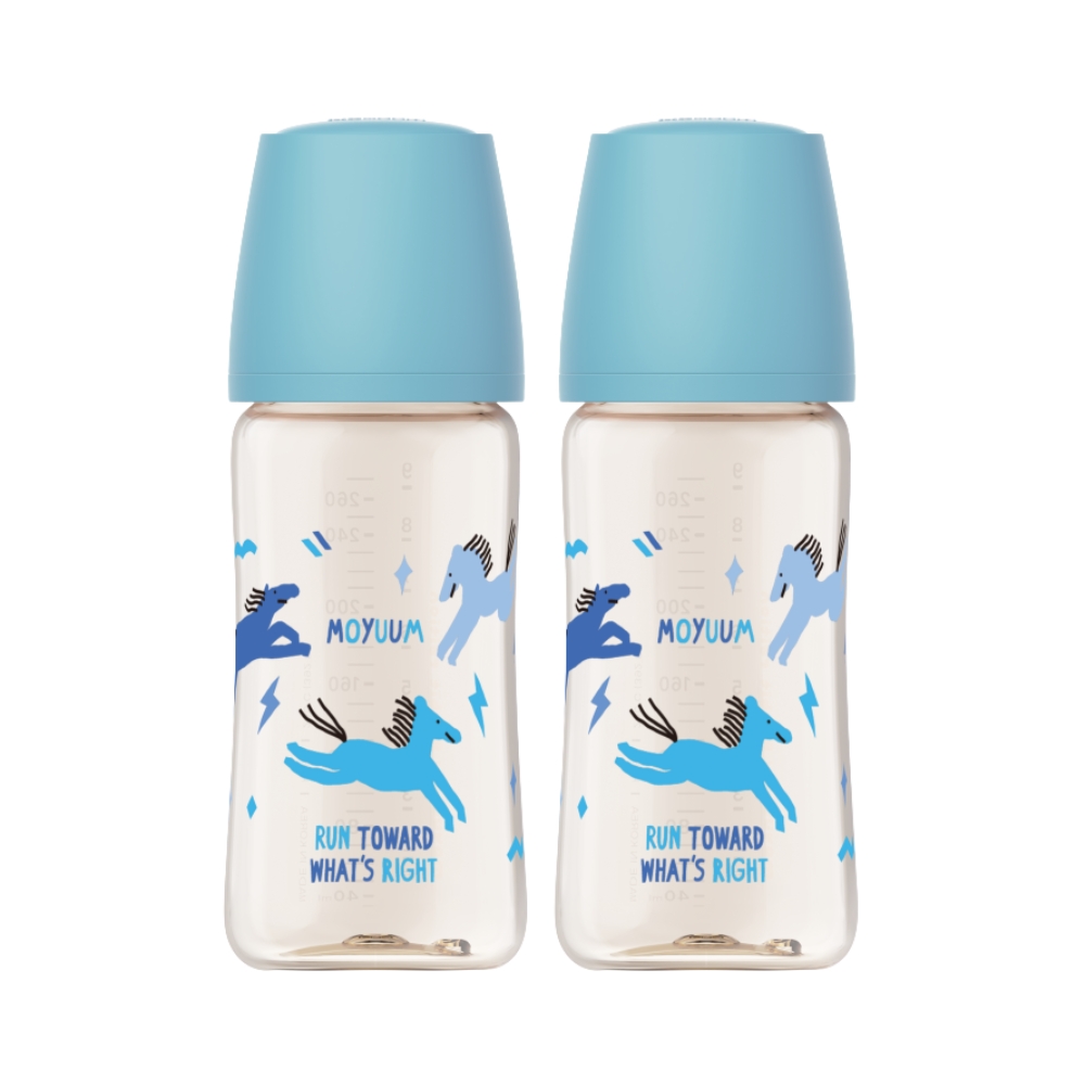 Moyuum - PPSU 寬口防漲氣奶瓶270ml(快樂小馬-藍色)x2件_MY252_2