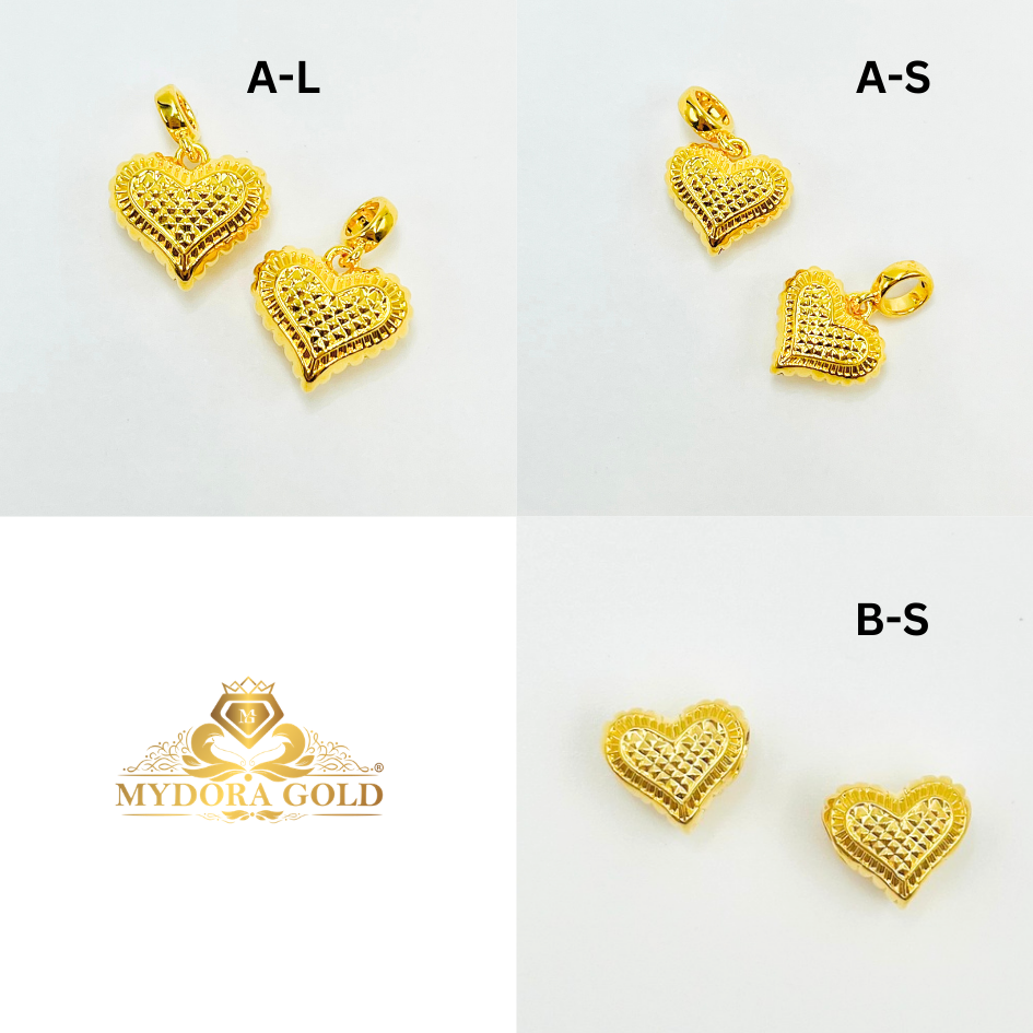 MYDORA Charm Bead Love Anyaman Full Gold (5G) l EMAS 916/22K