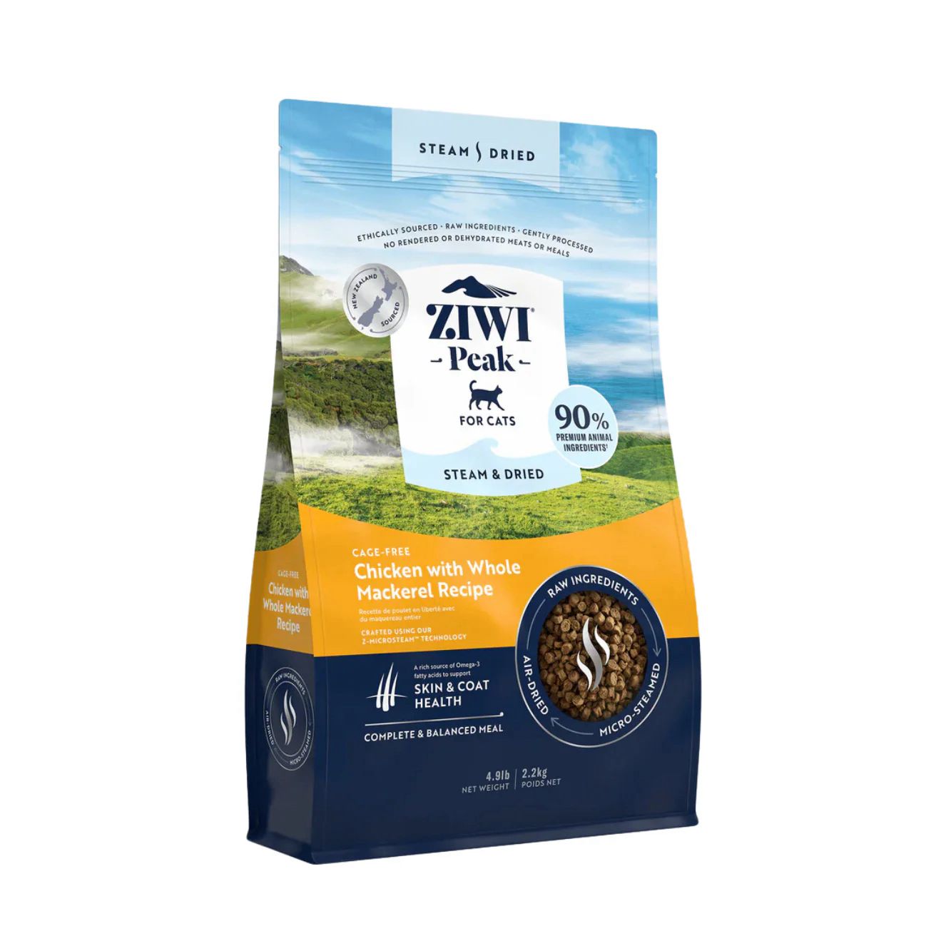 ZIWI Peak 巔峰 貓咪專用 放養雞肉與整條鯖魚配方 蒸氣風乾貓糧 2.2公斤