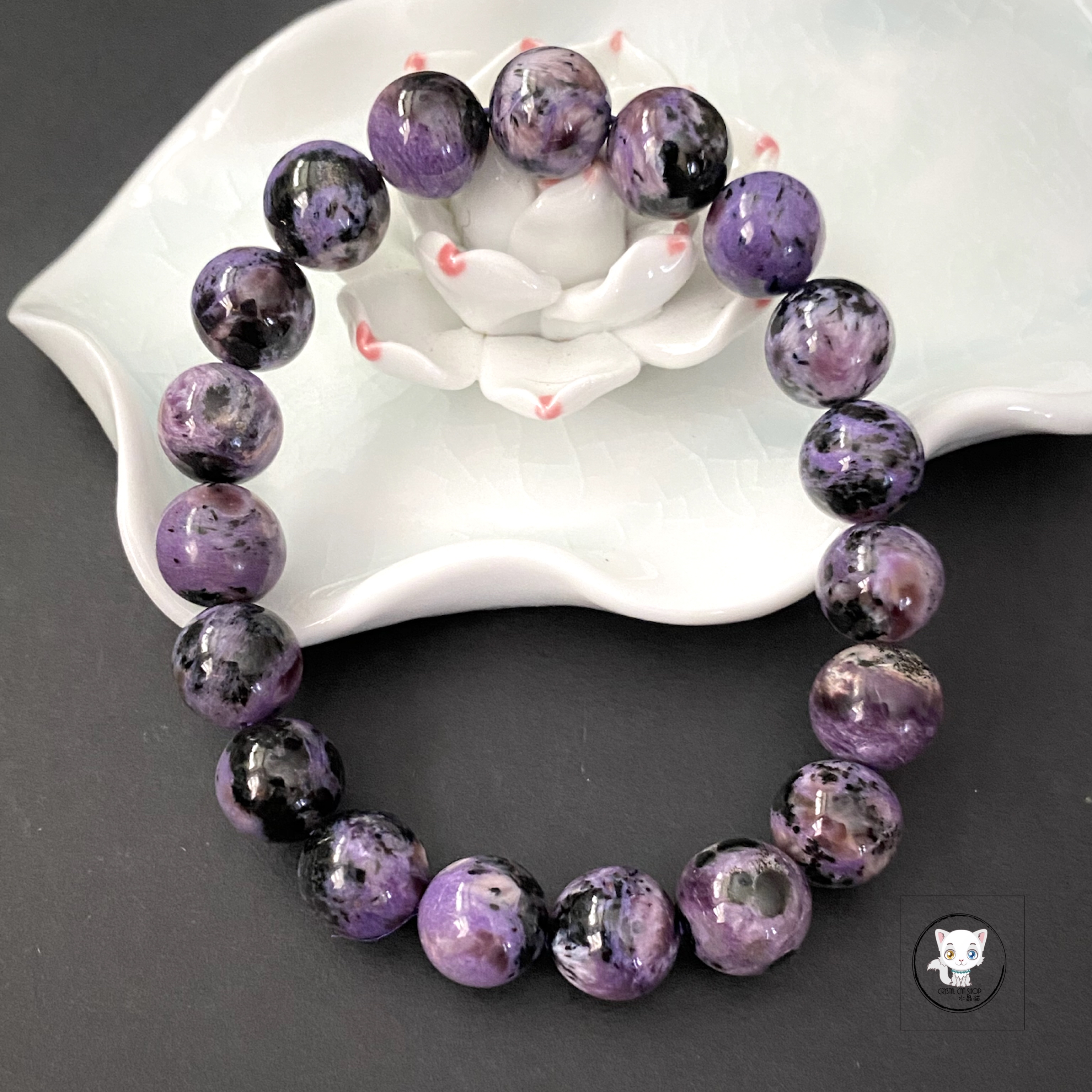 天然紫龍晶手鏈 10.6mm+