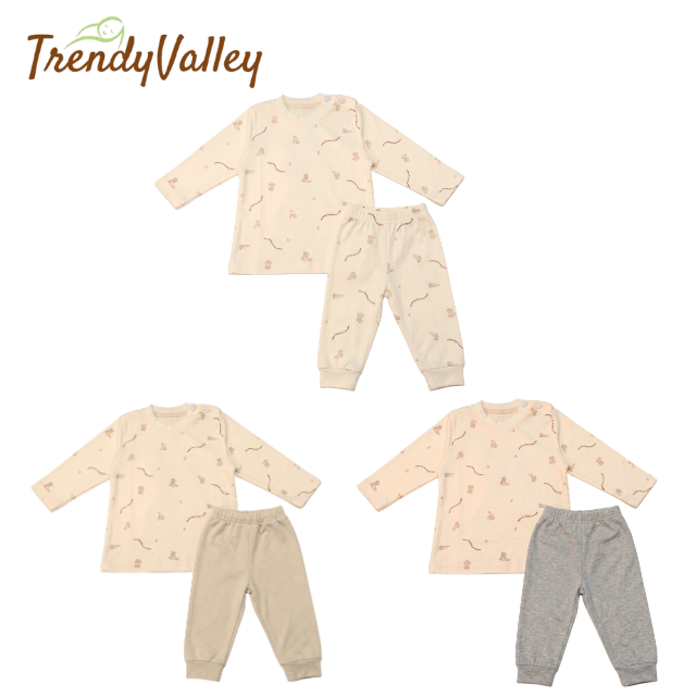 Organic Cotton Long Sleeve Long Pant Pyjamas (Printed Bunny)