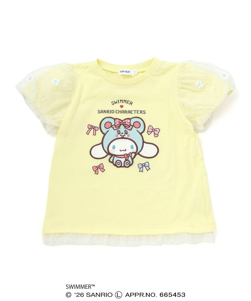🇯🇵預訂 日本直送🇯🇵Slap Slip x Swimmer x Sanrio系列三色人物刺繡貼花薄紗泡泡袖上衣