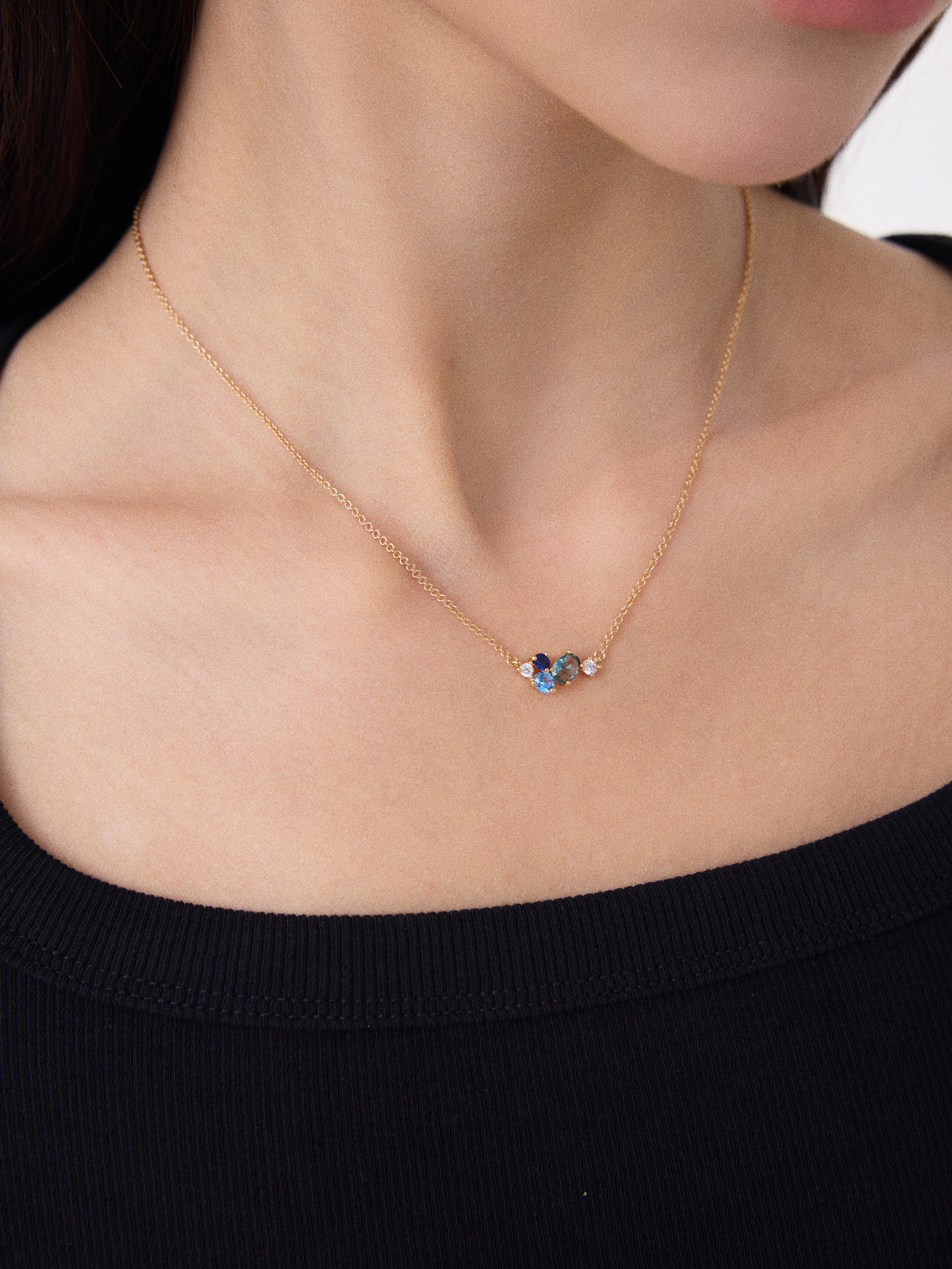 Elena Sapphire Necklace Plaqué or 