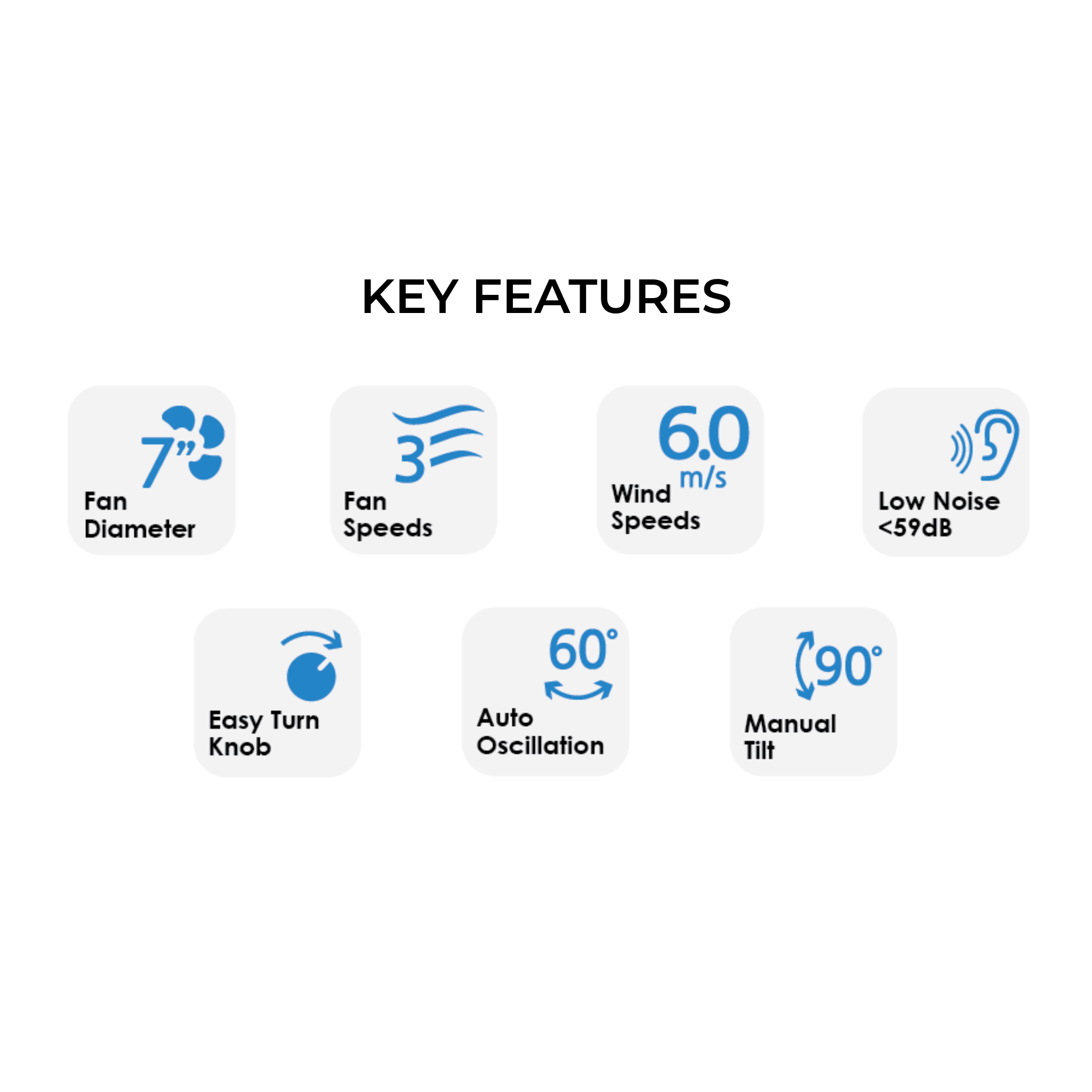 Alpha 7" AC Motor Desktop Fan (DTB1/7-AC)