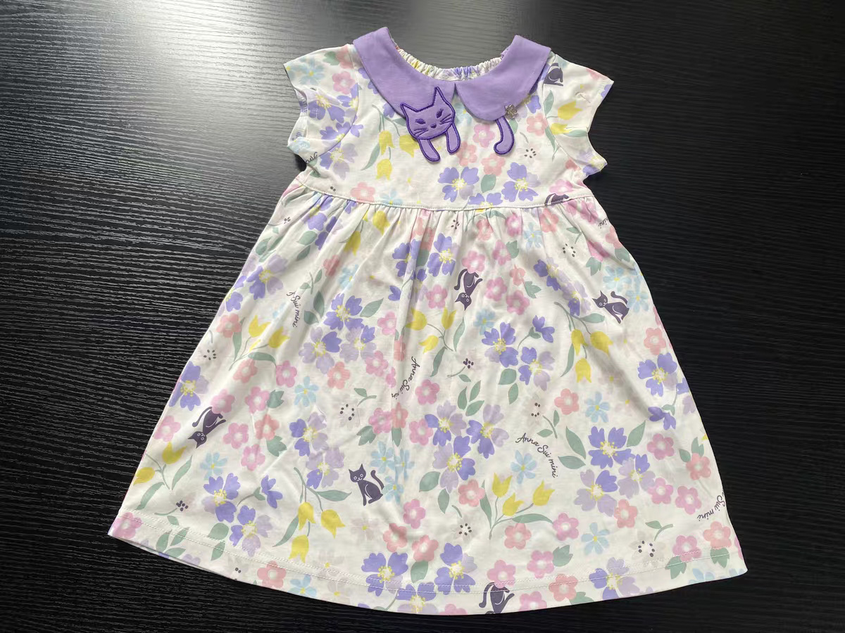 日單 AS MINI 女童貓貓碎花連身裙 -1件