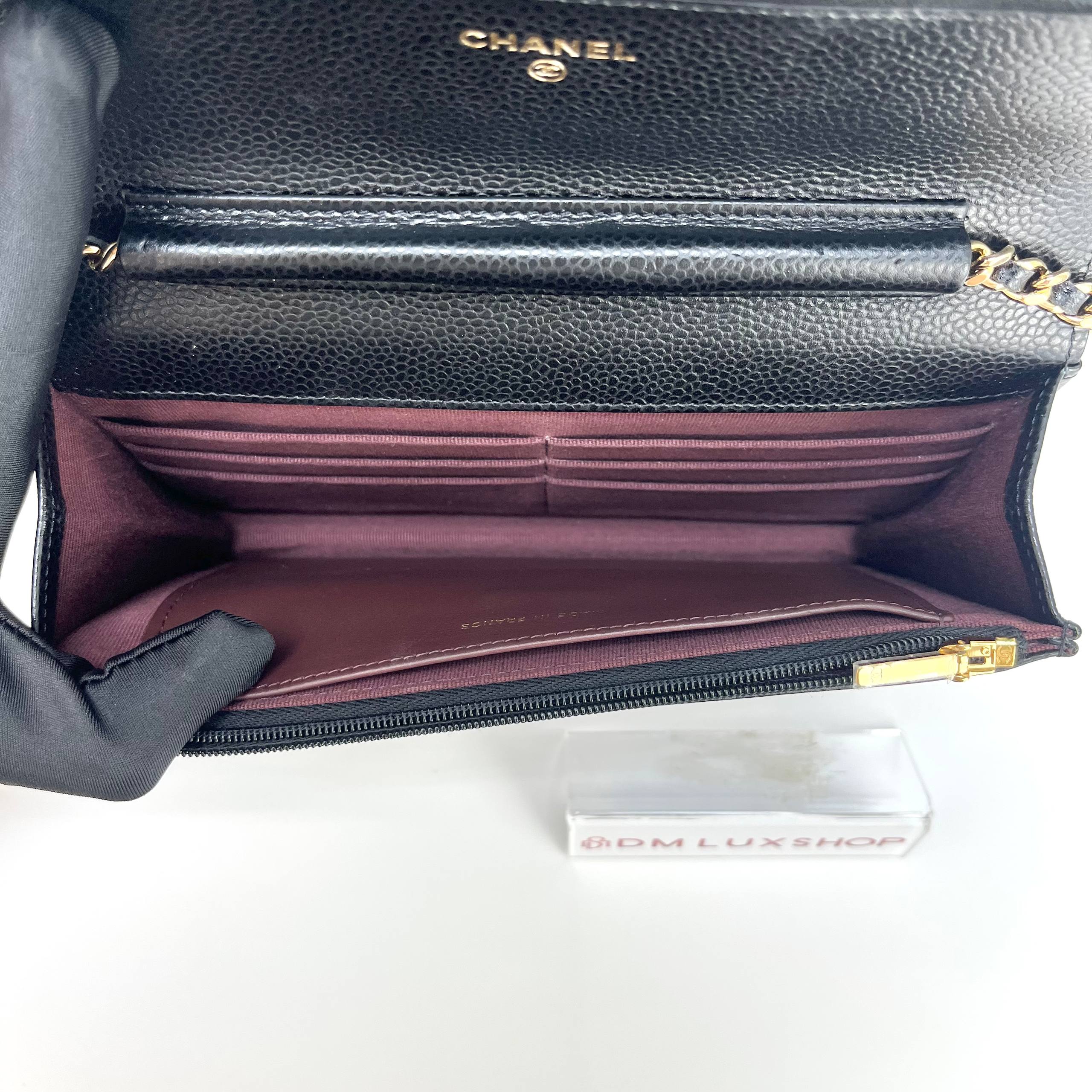 Chanel Black Caviar Calssic WOC GHW (Microchip)