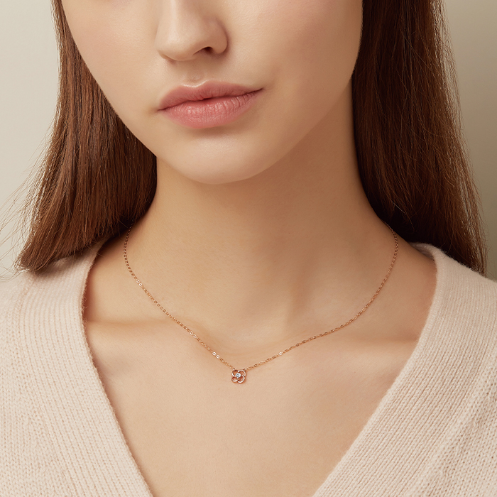 DIDIER DUBOT Miss Doux 玫瑰金頸鏈 (JDRNR3F82ZC)