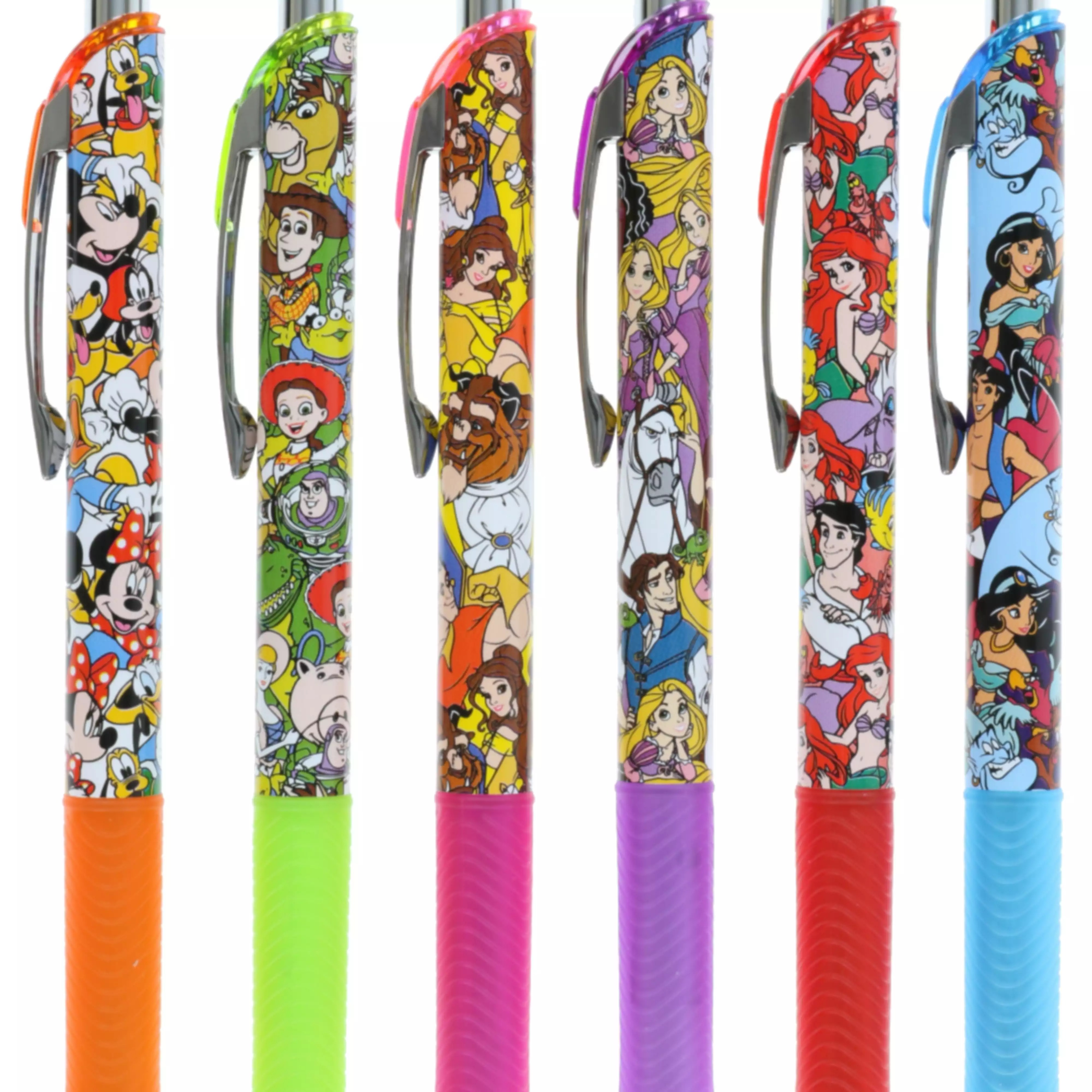 現貨｜【日本 Disney Store 限定】一套6枝 Mickey Mouse 米奇 Toy Store 公主 日本製 Pentel EnerGel 0.5mm  黑色 啫喱筆 060395