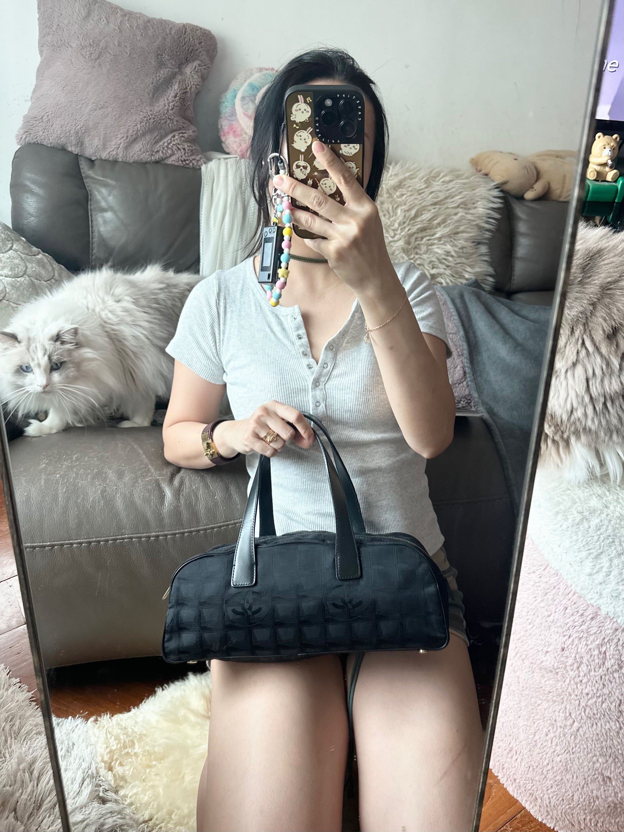 美品  03-04 vintage chanel black jacqurd shoulder bag 