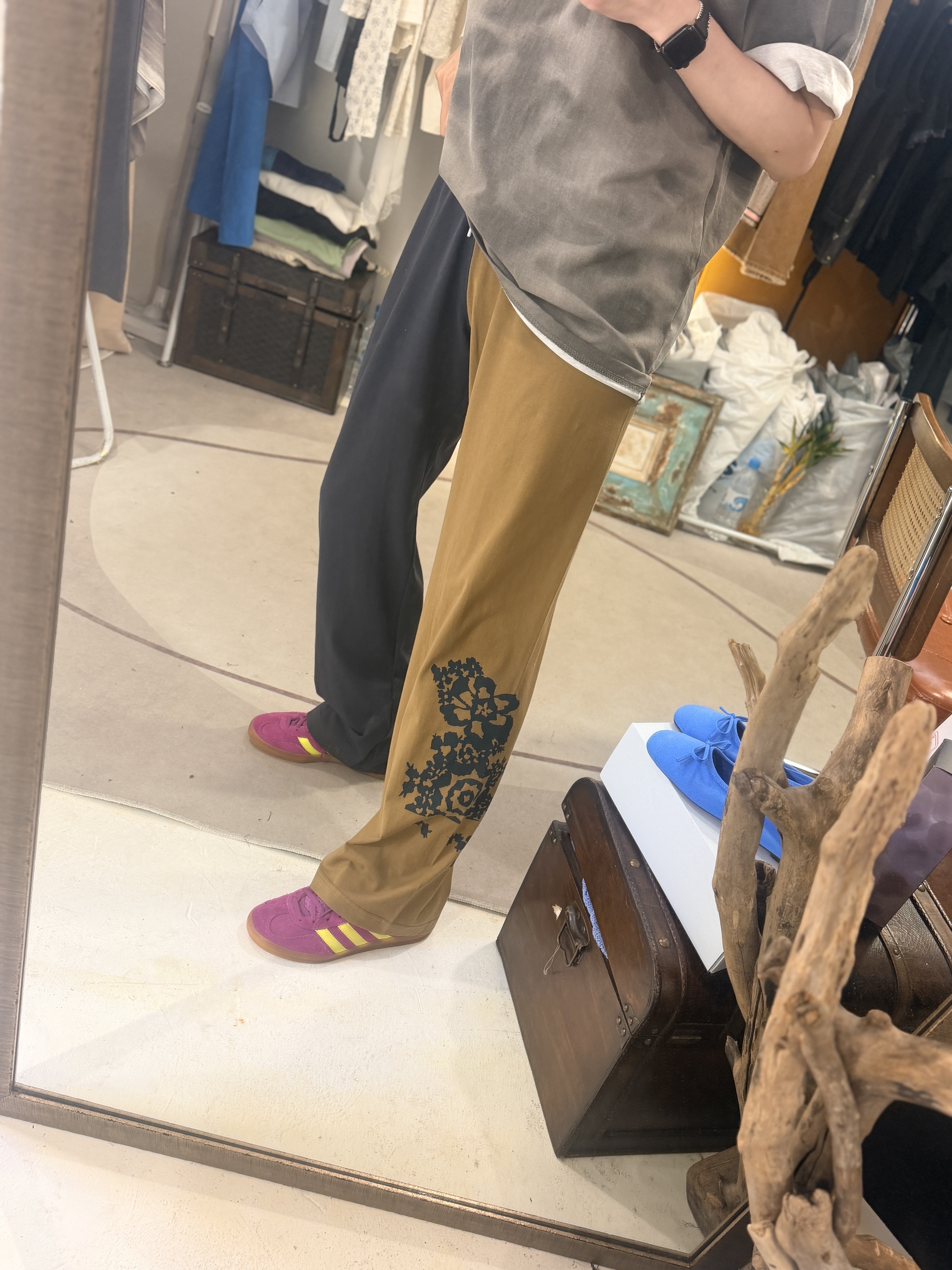 2tone cotton pants