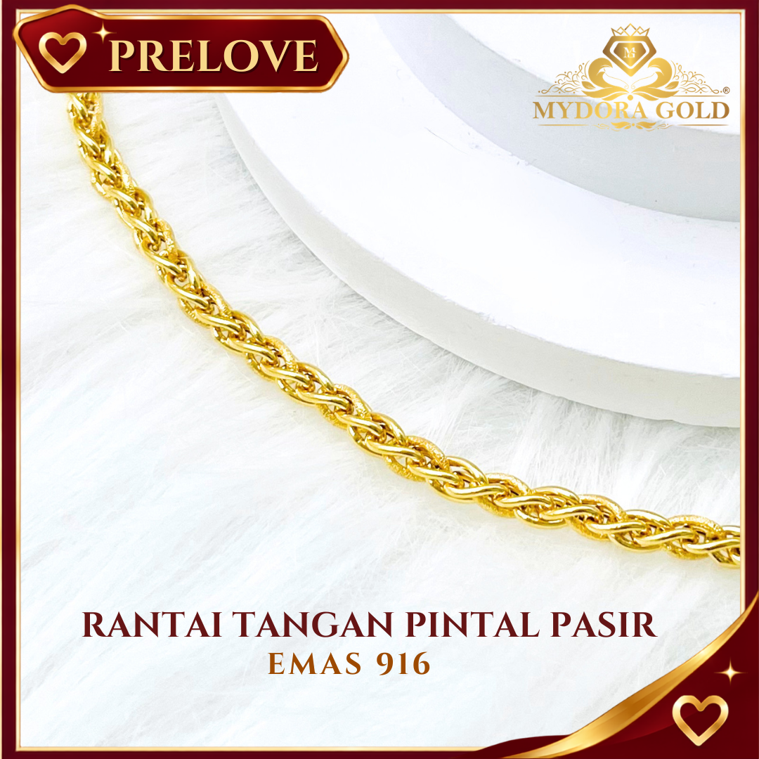 Pre-Loved: Rantai Tangan Pintal Pasir l EMAS 916/22K
