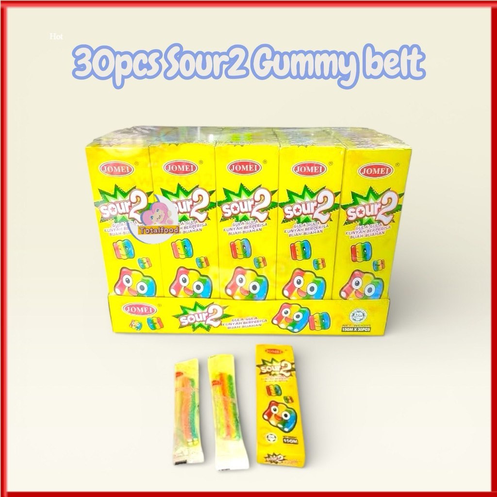 30pcs Jomei Sour 2 Gummy belt candy masam manis fruits flavour (HALAL)