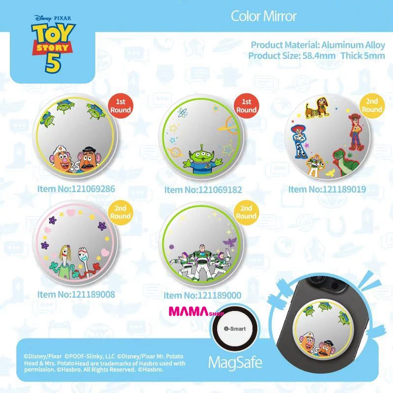迪士尼ToyStory 反斗奇兵 5 磁吸彩色自拍鏡 Color Mirror